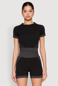 Striped Detail Seamless Crop Top