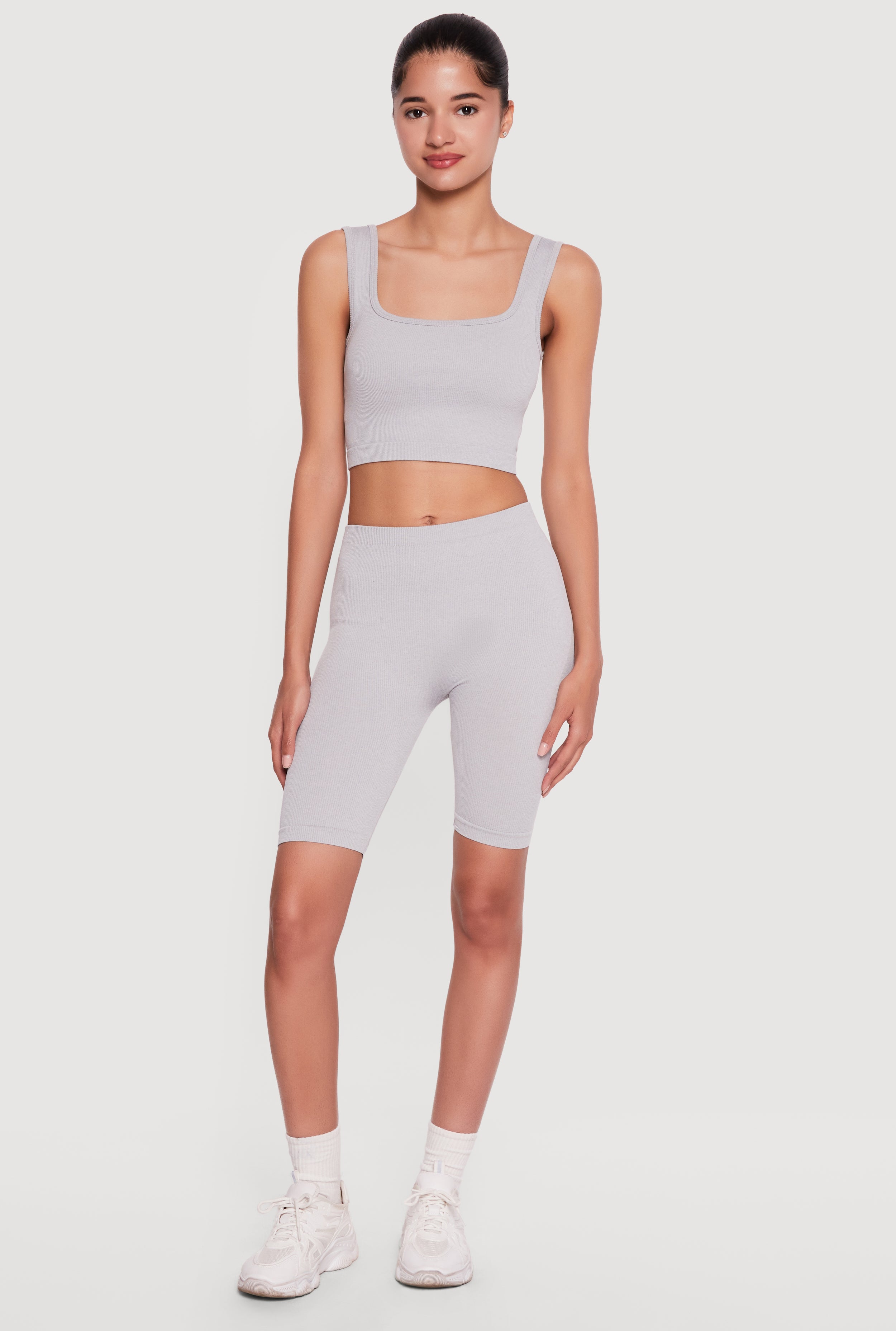 SeamlessRibKnitBikeShorts