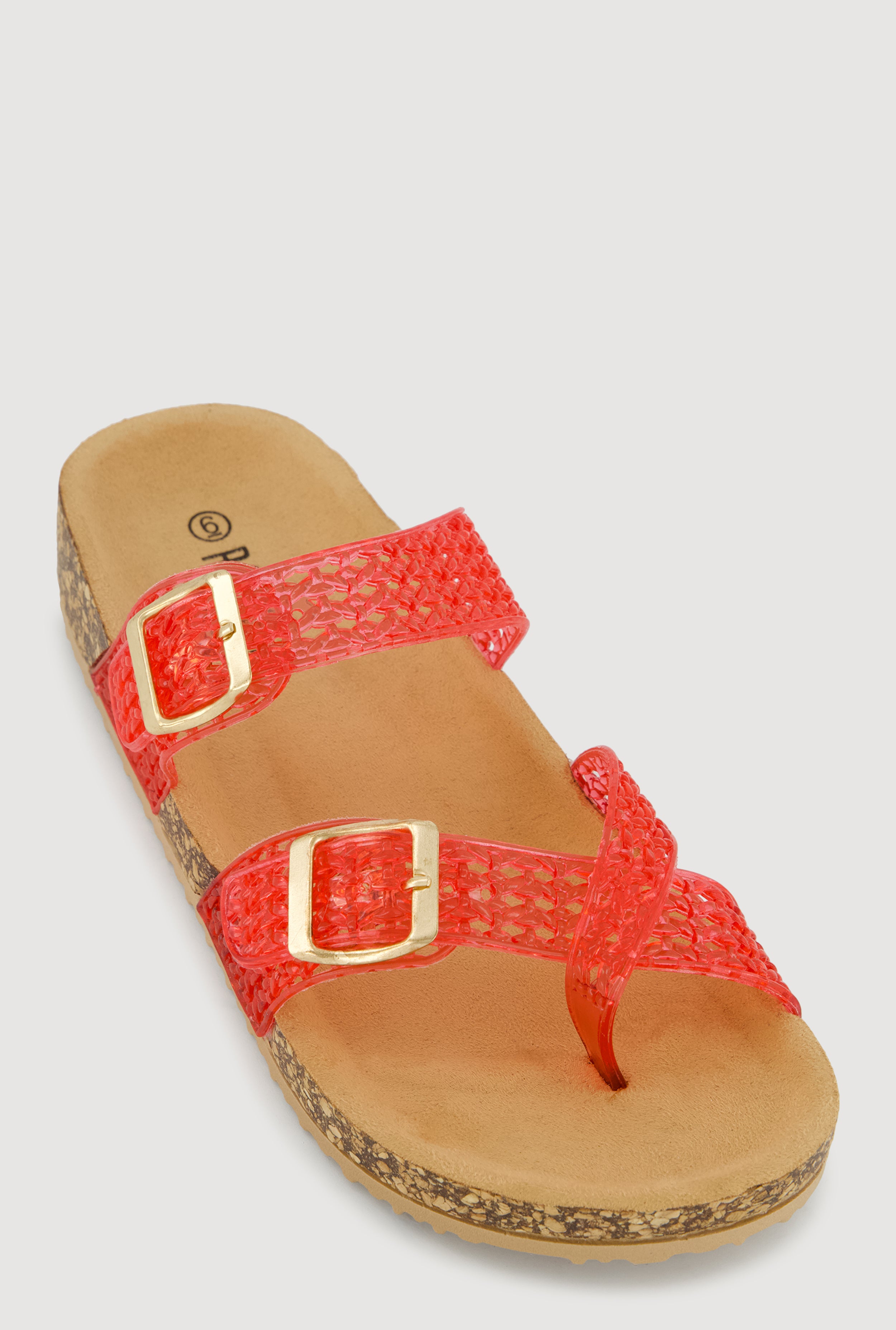 Jelly Toe Loop Buckle Detail Footbed Sandals display picture 1