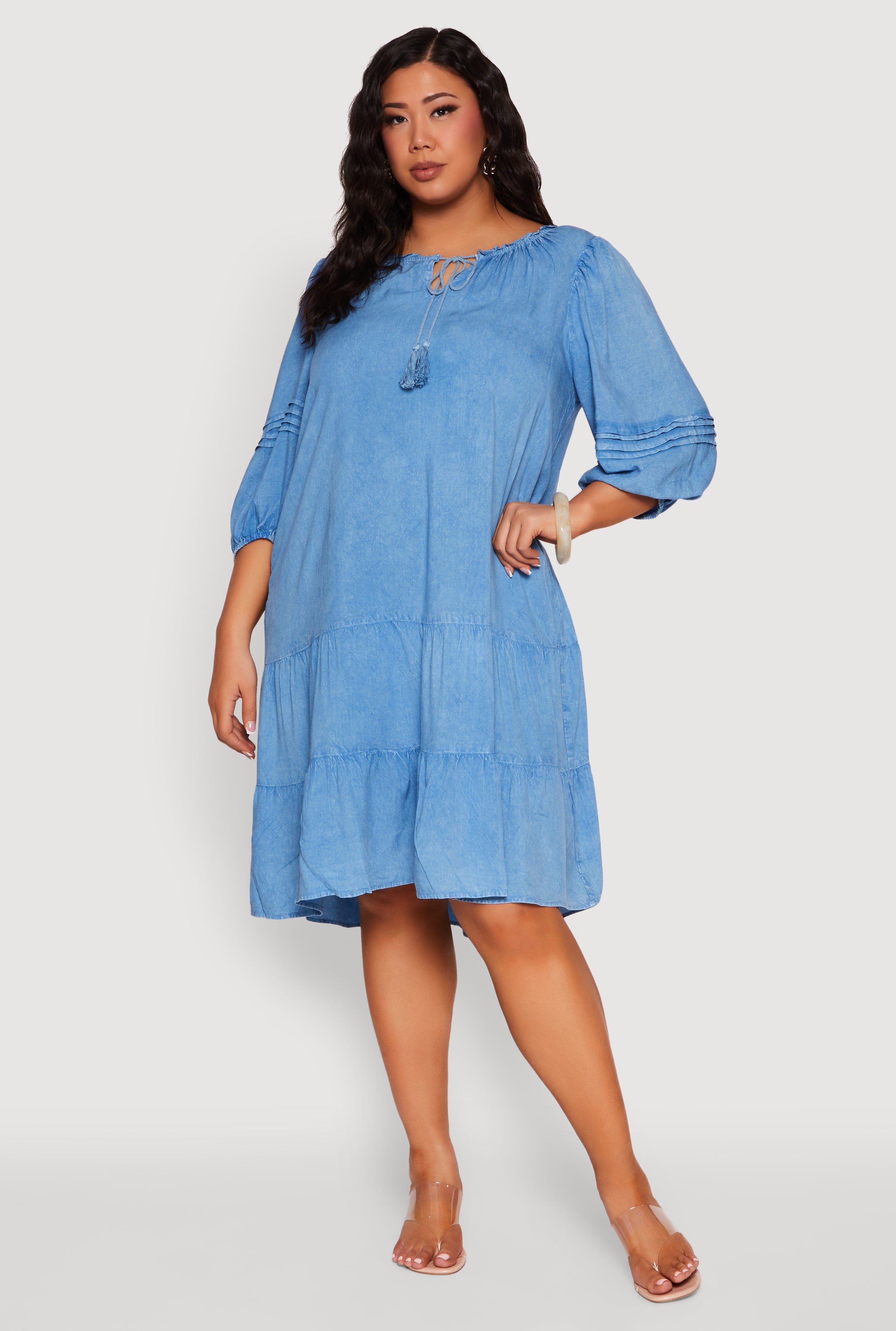 pastel plus size dress The full skater skirt swings beautifully as you move Travachic Plus Size Women Floral