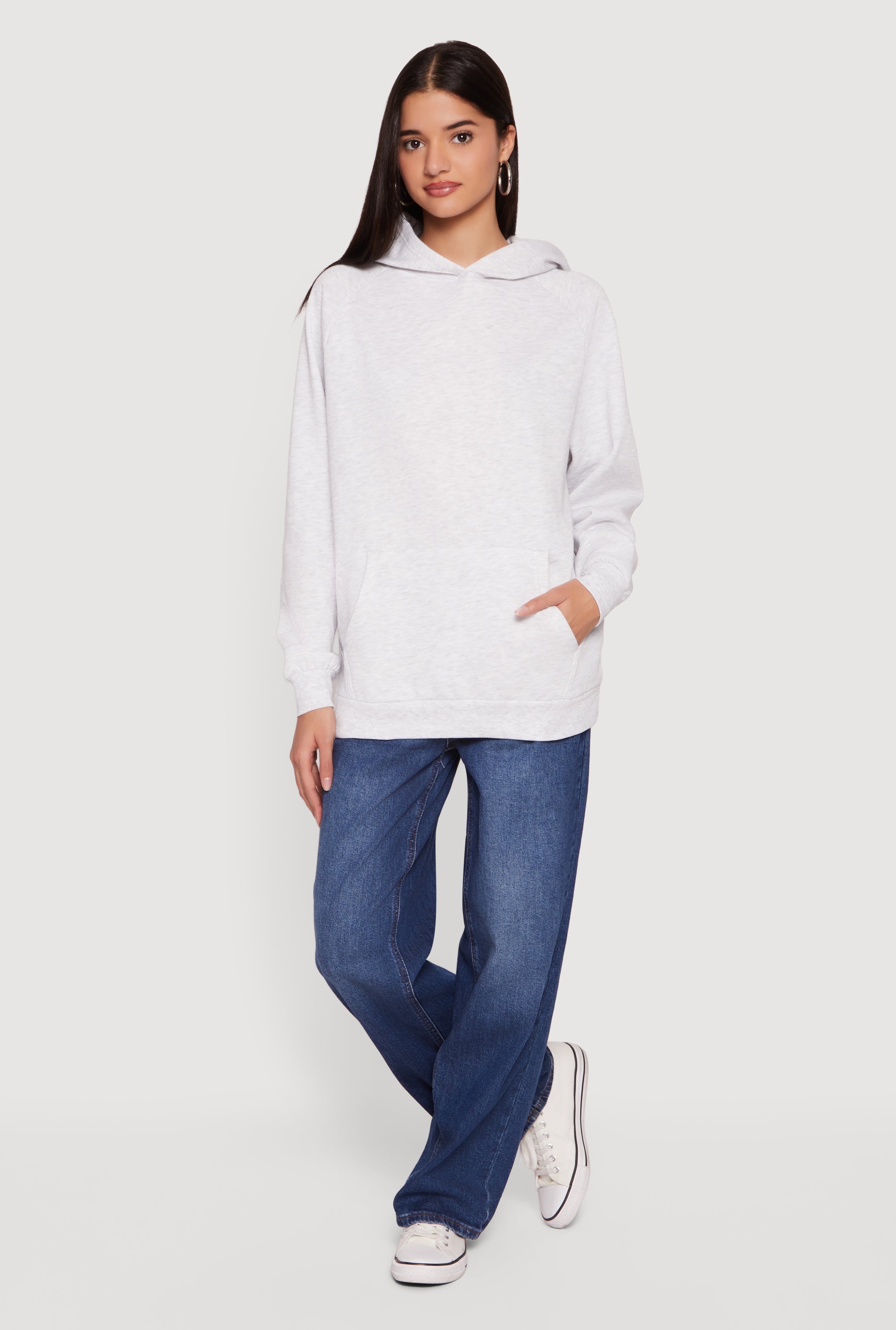 Oversized Fleece Long Sleeve Pullover Hoodie