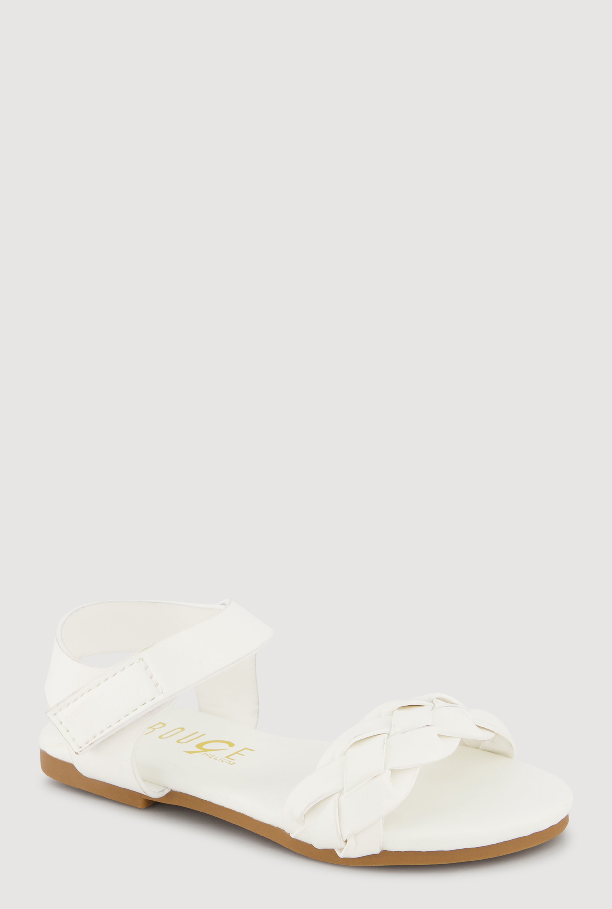 Toddler Girls Braided Band Velcro Ankle Strap Sandals