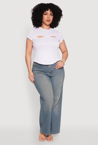 Plus Size Cut Out Rib Knit Top