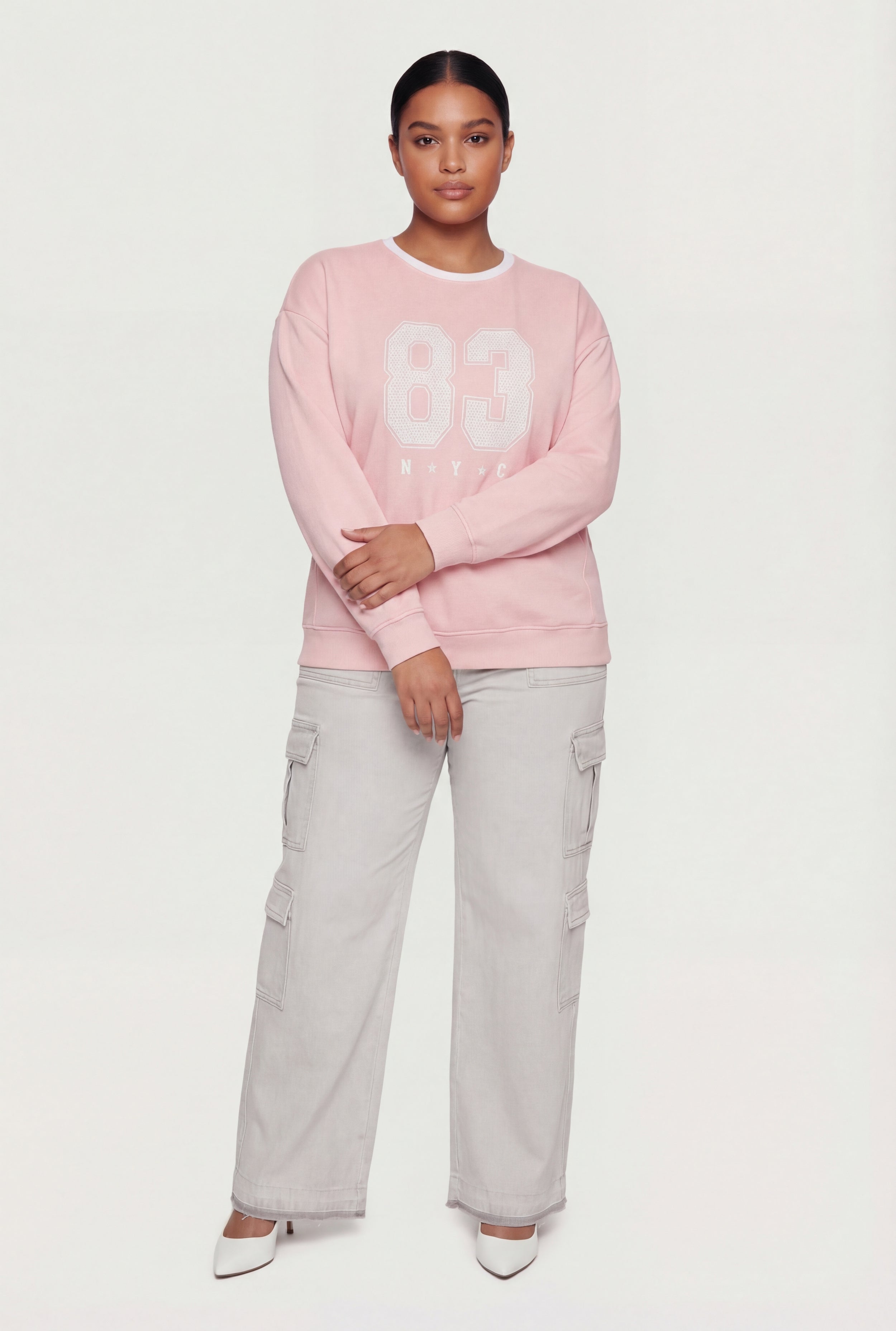 Plus Size 83 NYC Graphic Print Sweatshirt
