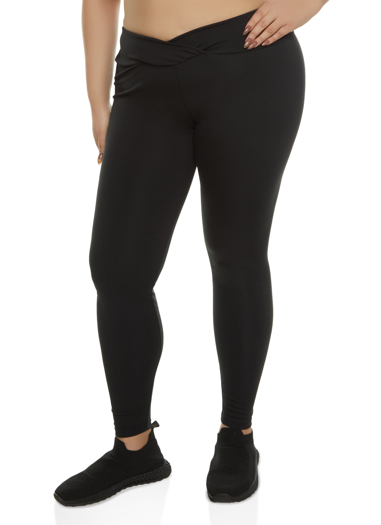Plus Size Criss Cross Band Leggings