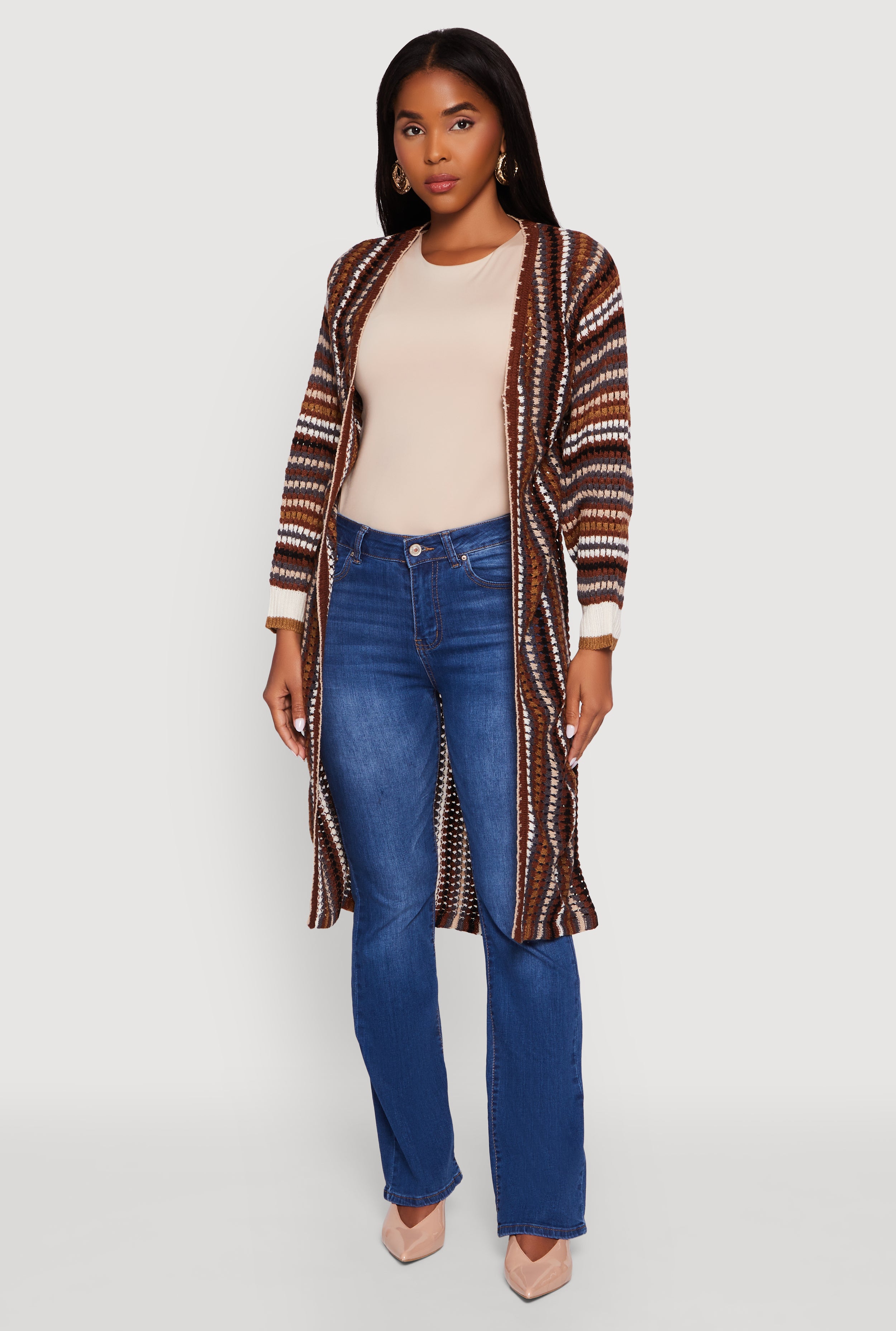 POL Open Front Cardigan with Crochet Patterns main image 0