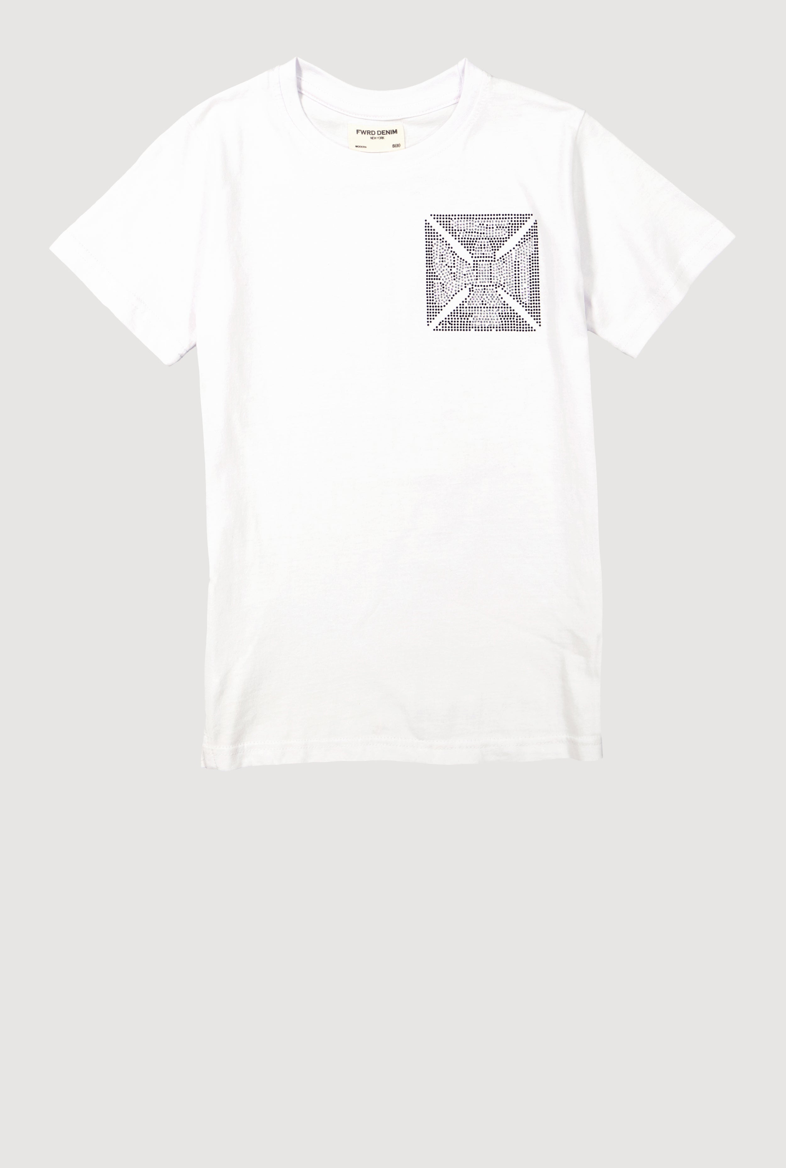 Boys Rhinestone Saint Crew Neck Short Sleeve T-Shirt
