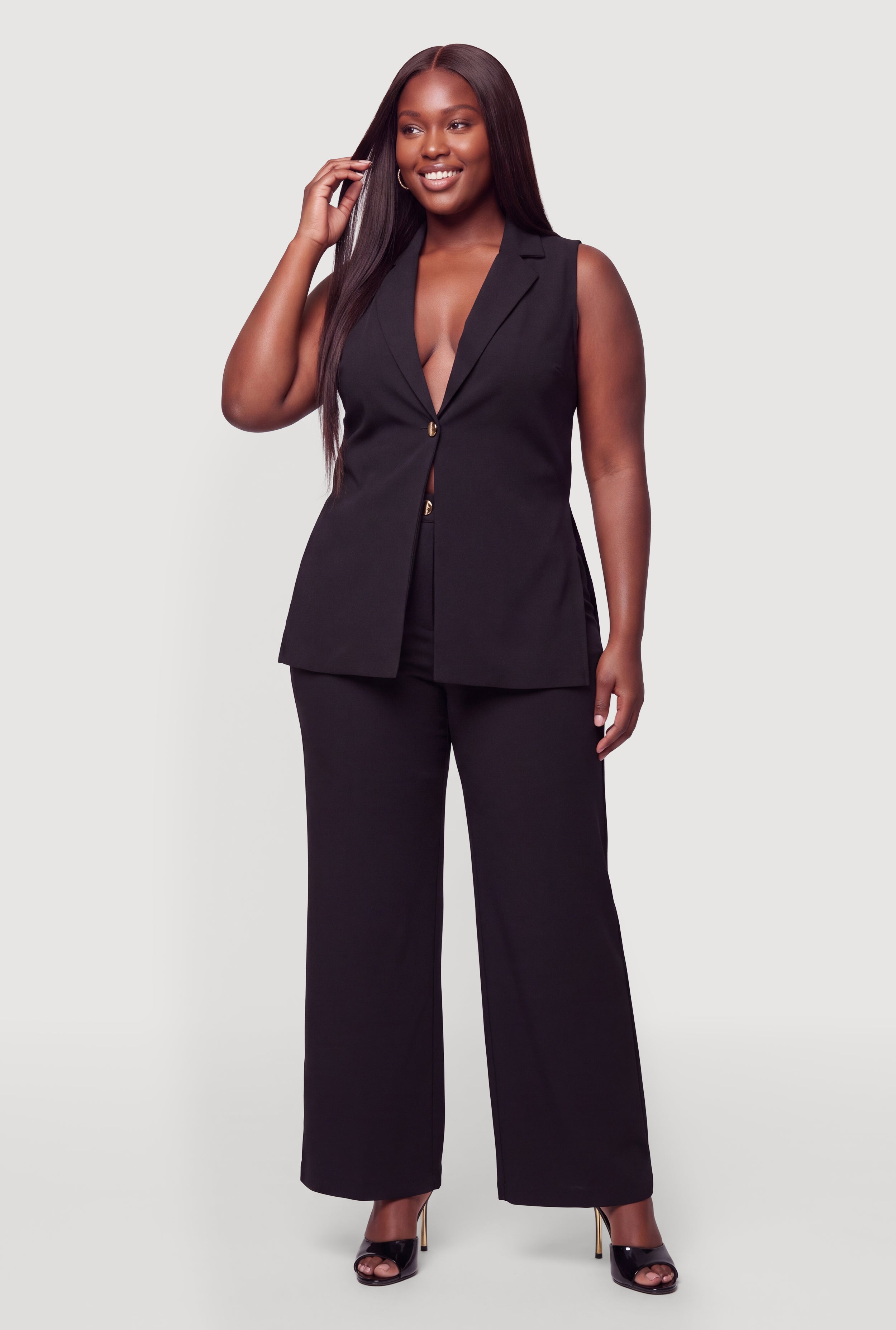 plus size dress pants short Metallic One Button PRETTYGARDEN Women's Summer Satin Choose Option:42x32 H 64 in rs_05/14/2026