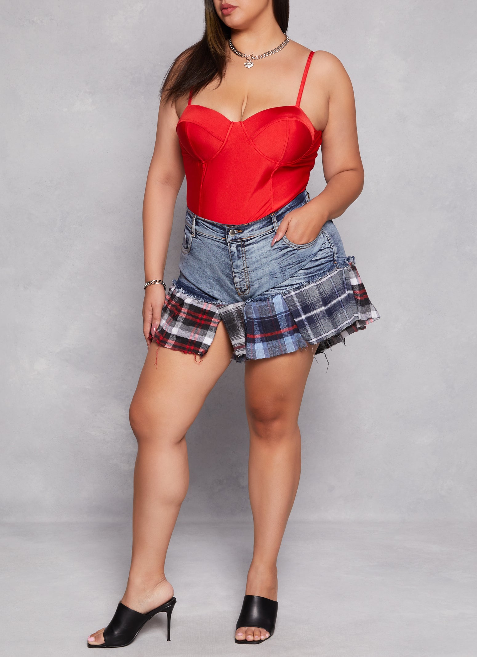Women's Plus Size Plain Short,Beige