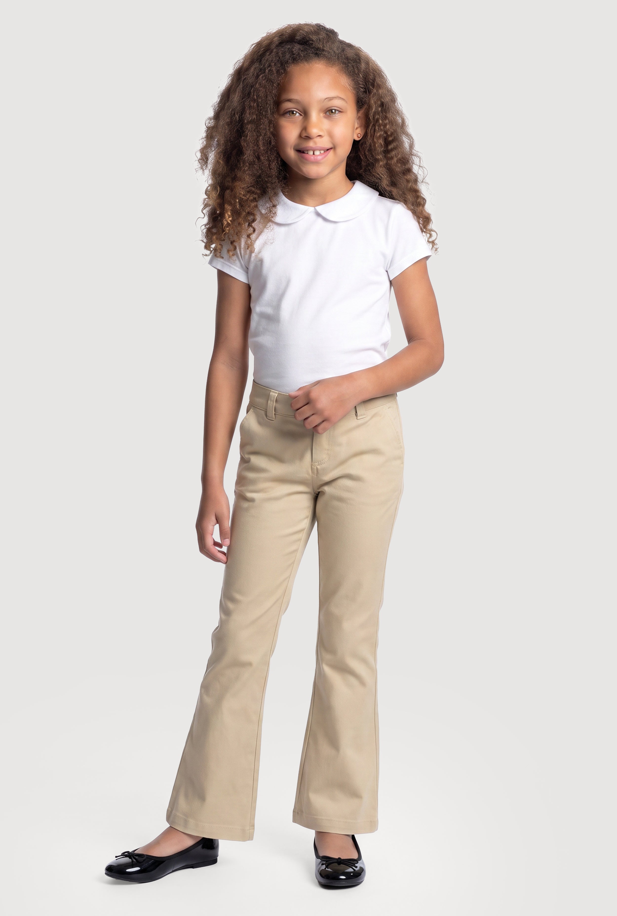 French Toast Girls 7-14 Flare Leg Khaki Pants