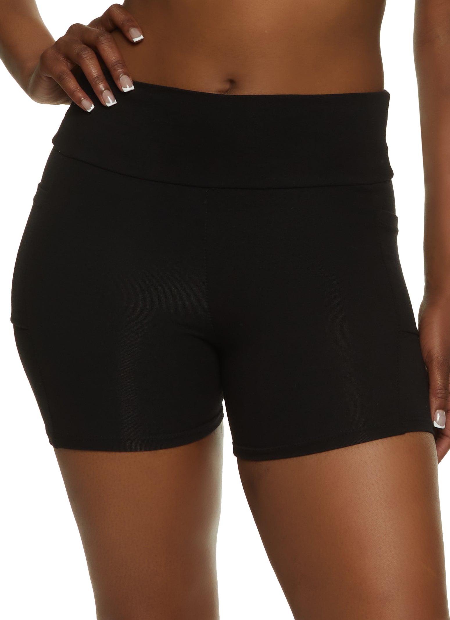 Waistband Cell Phone Pocket Shorts