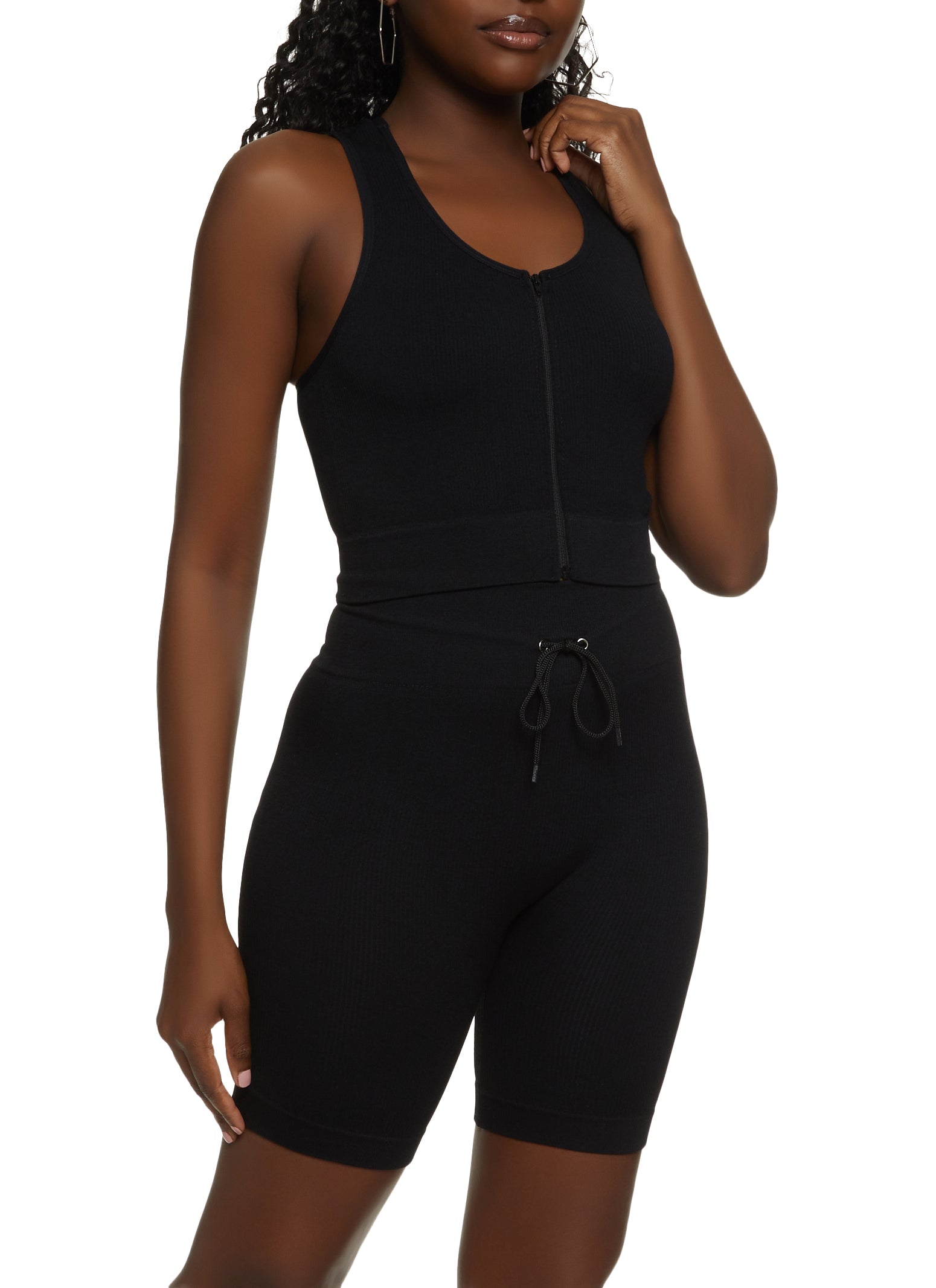 Zip Up Scoop Neck Tank Top