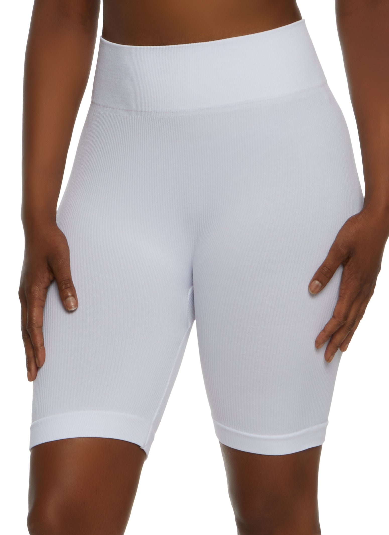 Solid Compression Rib Bike Shorts