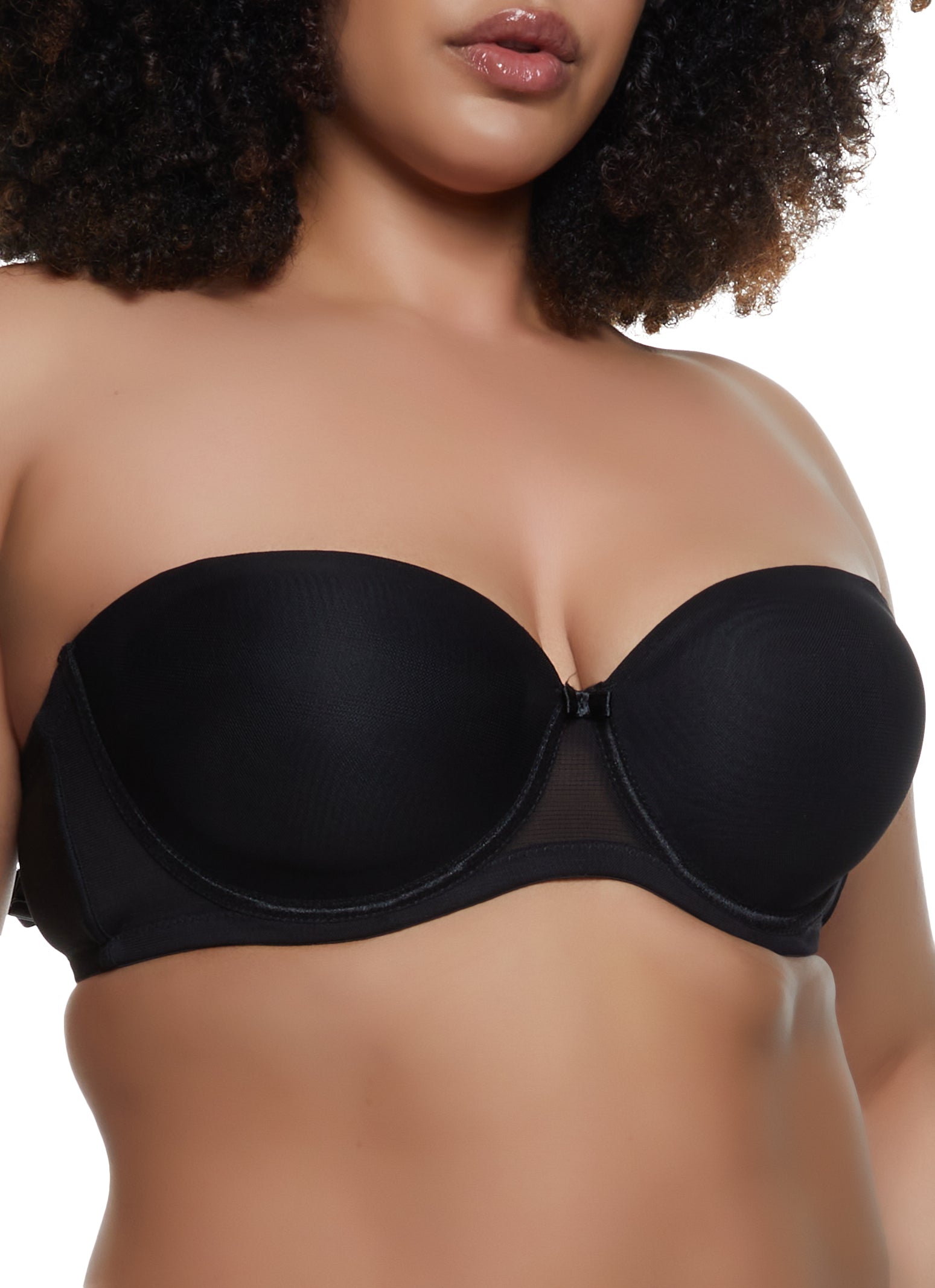 Plus Size Mesh Balconette Bra | Convertible to Strapless