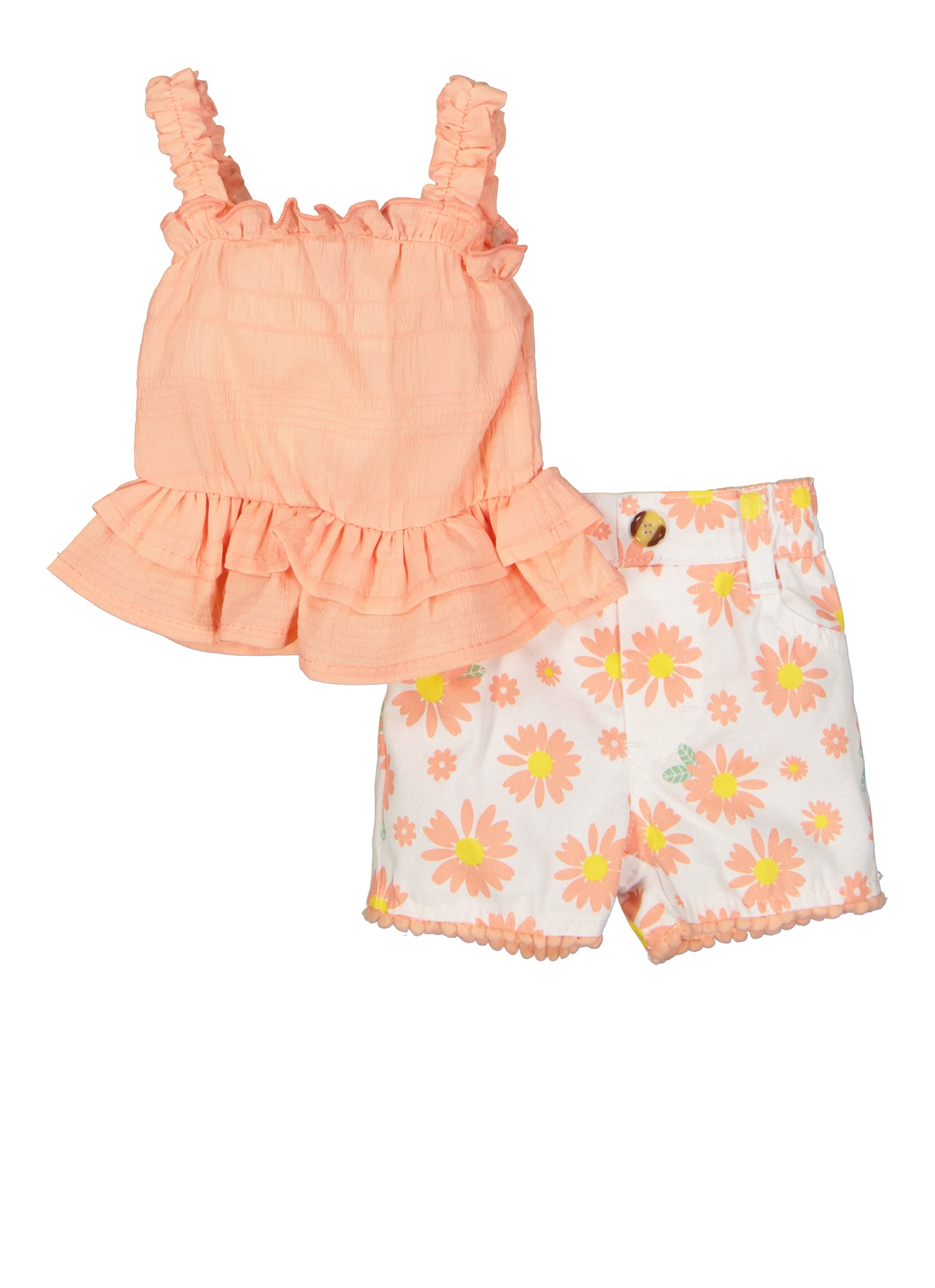 Baby Girls 09M Ruffle Tank Top and Shorts