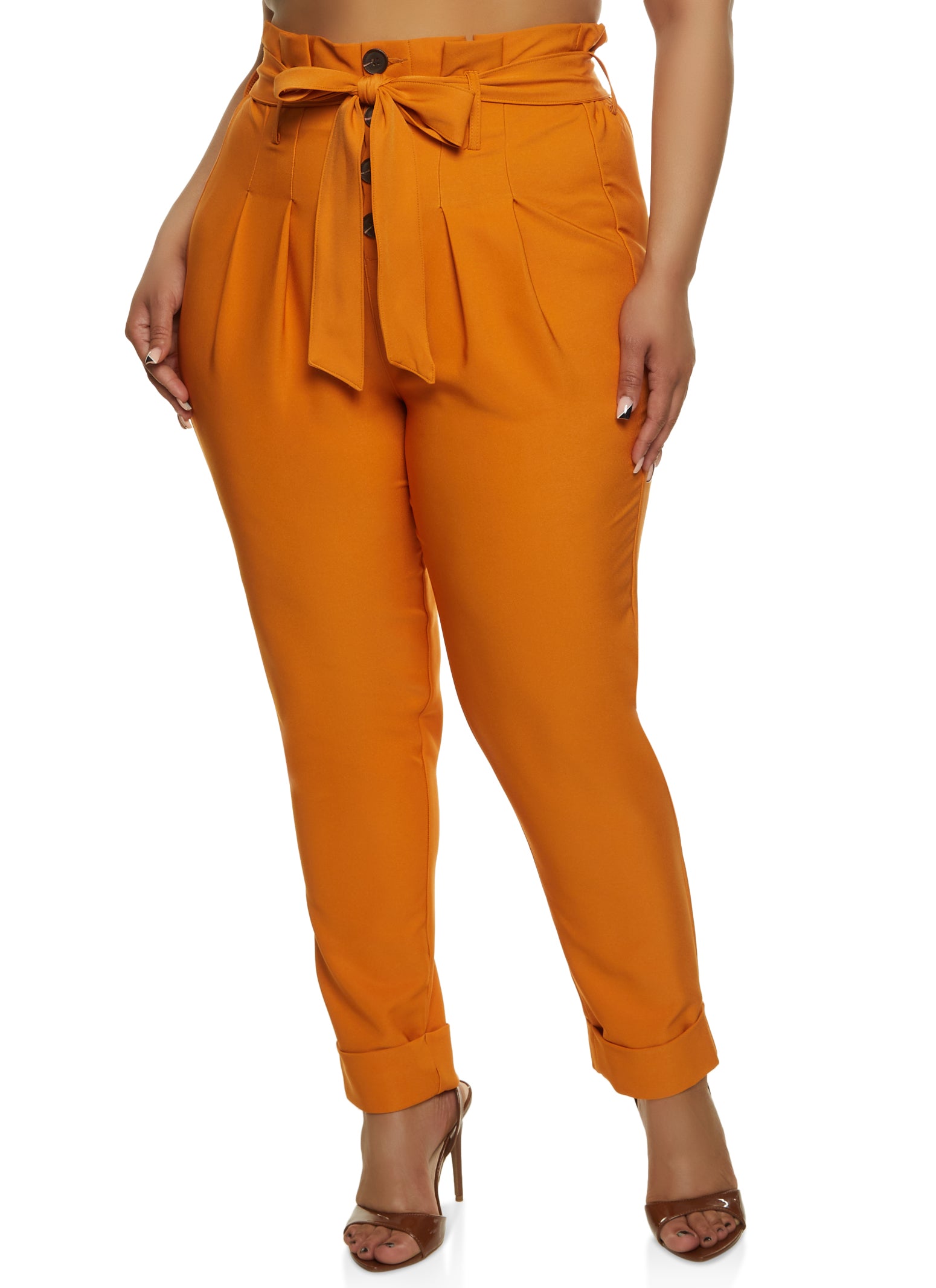 Plus Size Paperbag Dress Pants