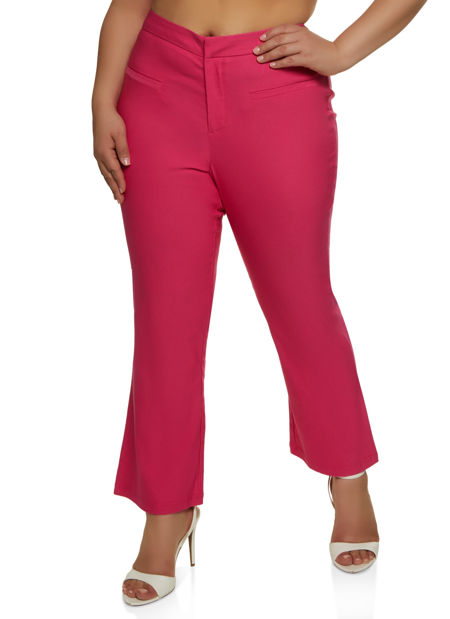 Plus Size Flare High Waisted Dress Pants