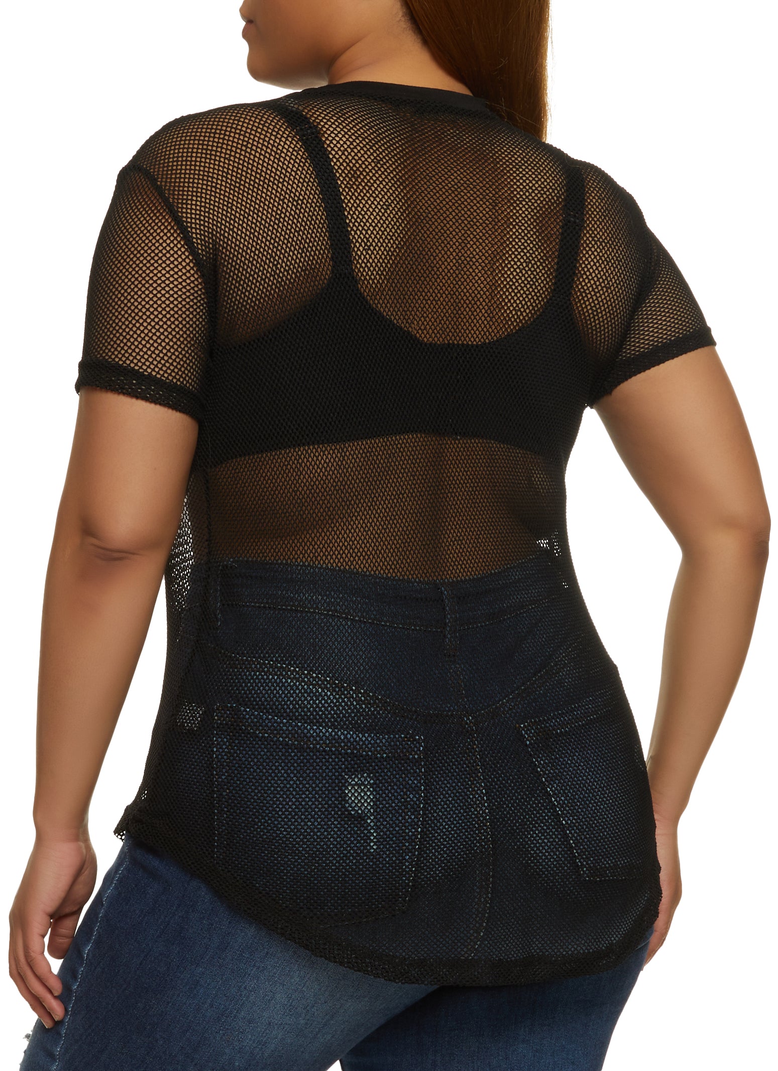 Plus size fishnet hoodie Clearance