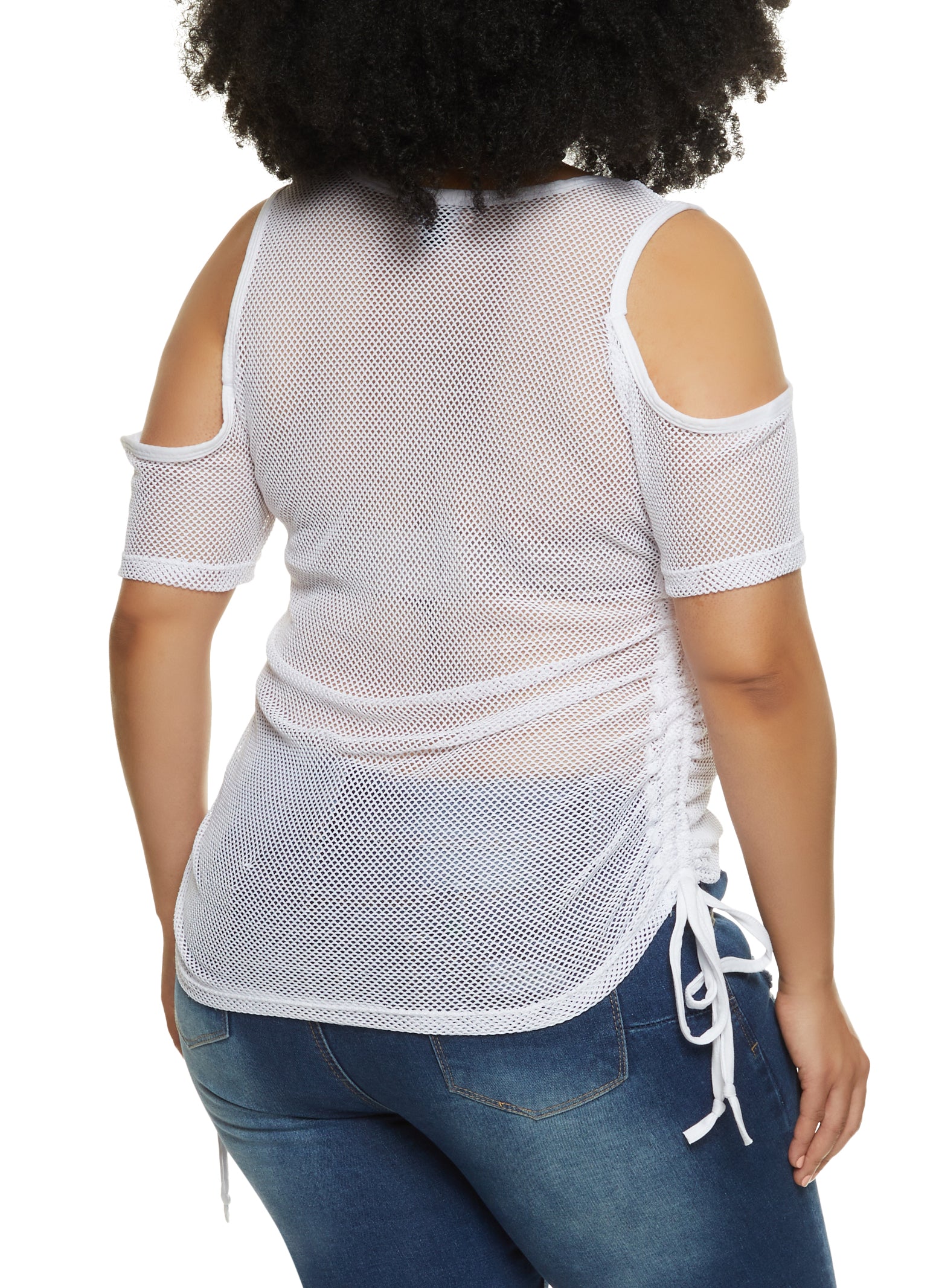 Plus size fishnet hoodie Clearance