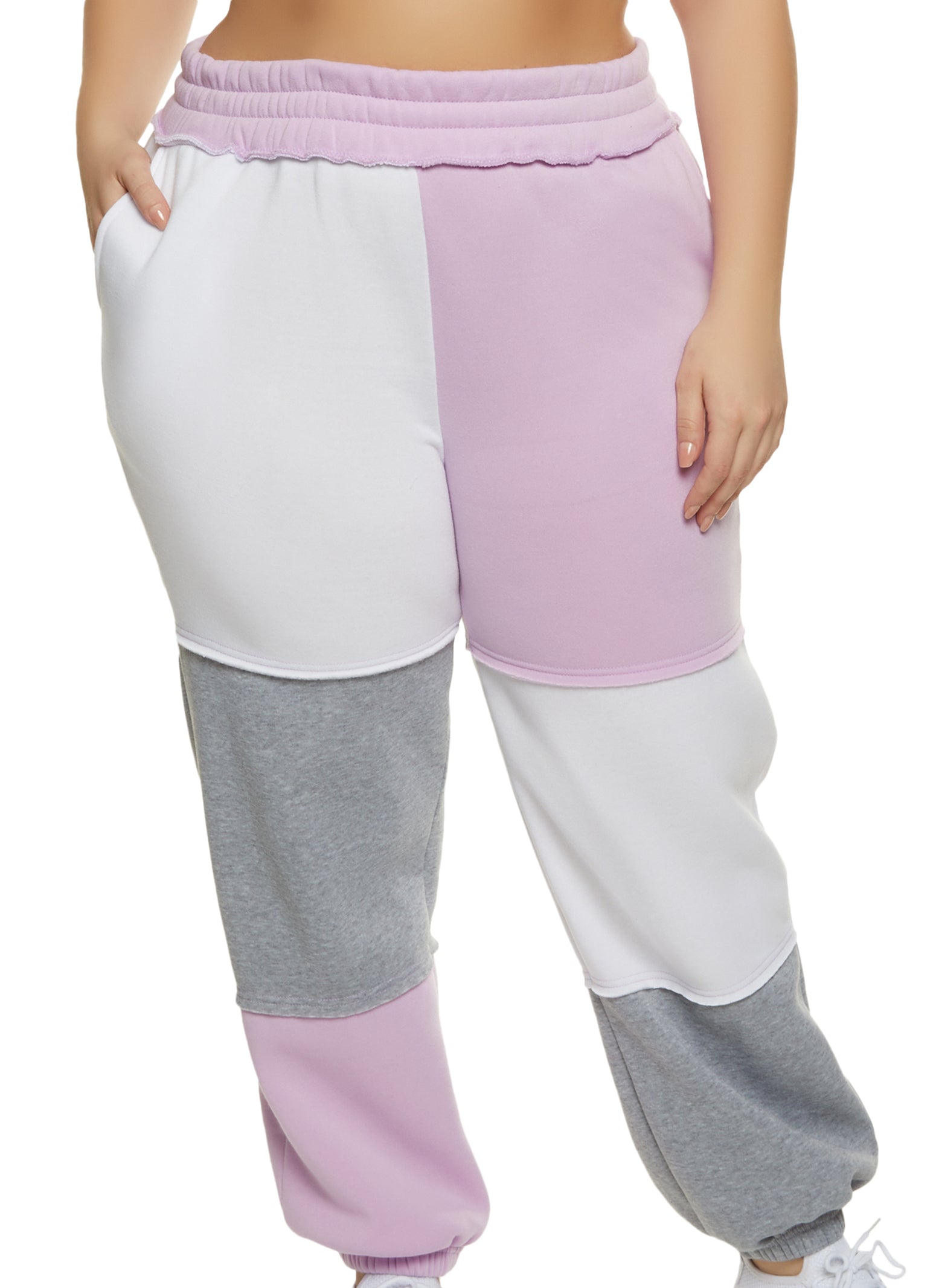 Plus Size Patchwork Joggers