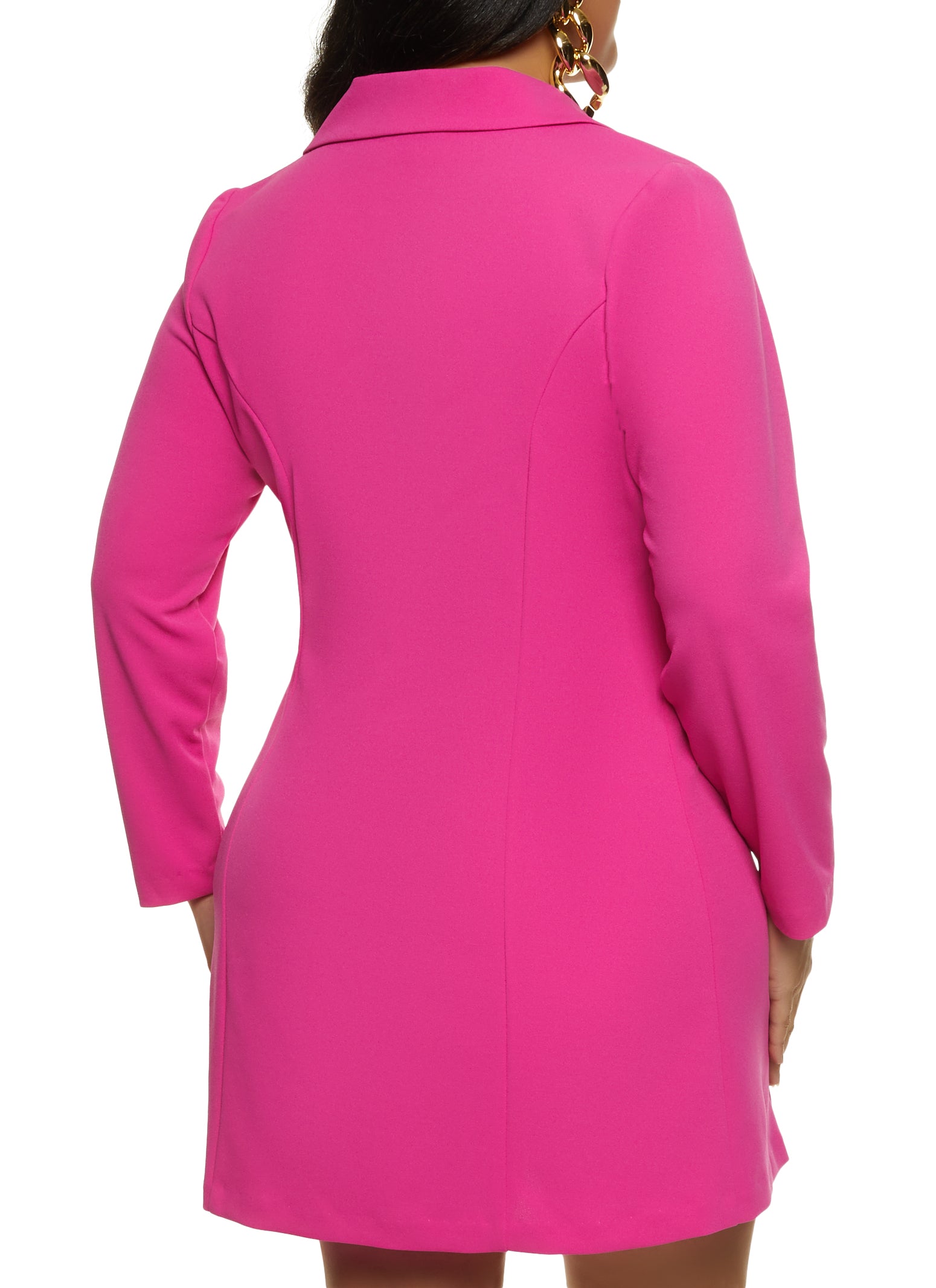 Plus Size Solid Blazer Dress
