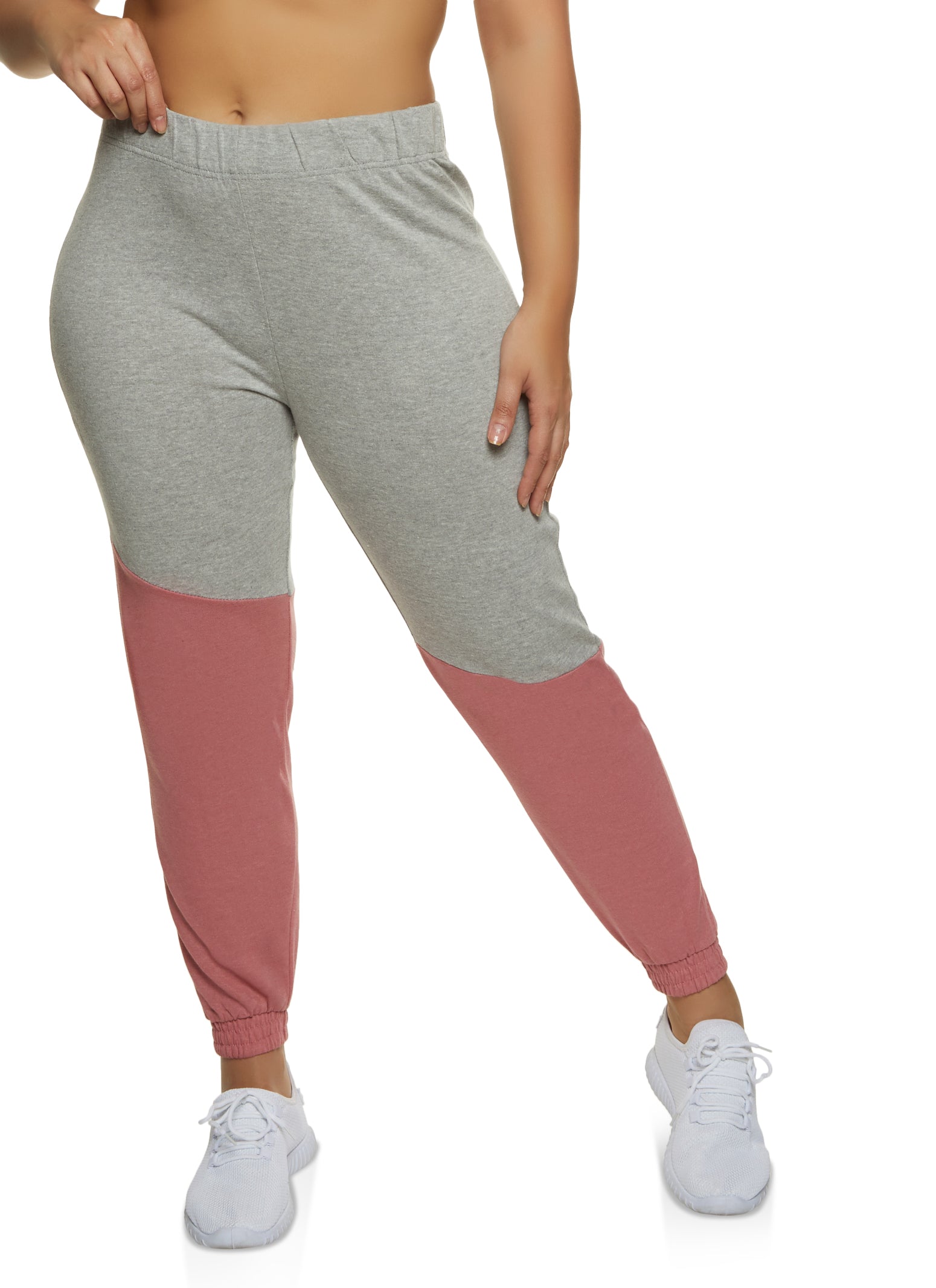 Plus Size Color Block Joggers