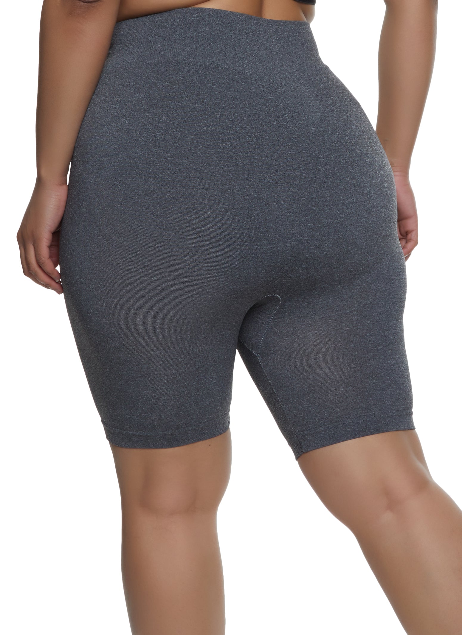 Plus Size Seamless Solid Bike Shorts