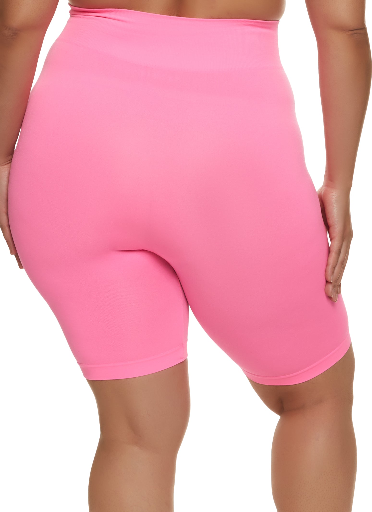 Plus Size Seamless Solid Bike Shorts