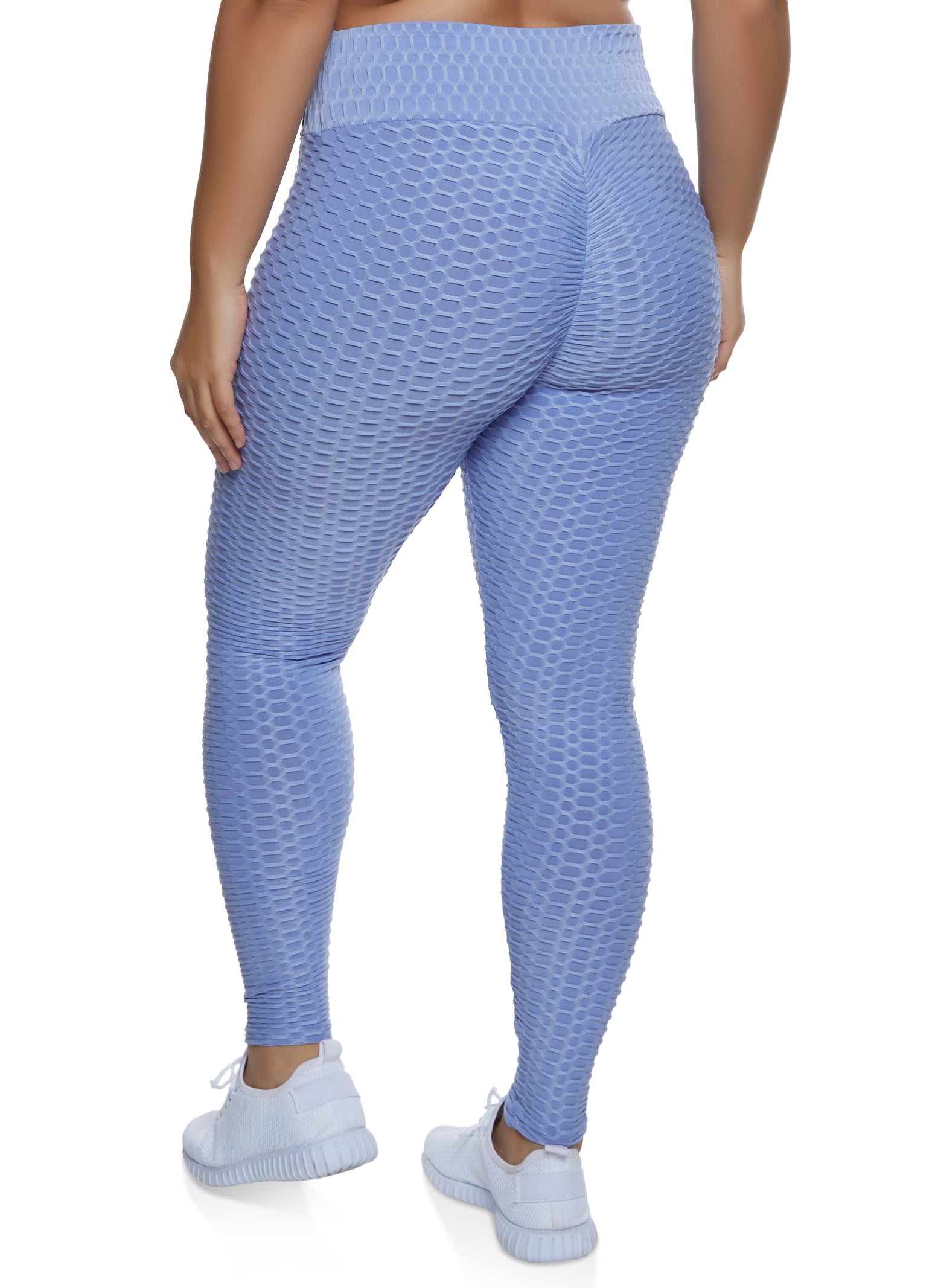 Plus Size Waistband Waffle Knit Leggings