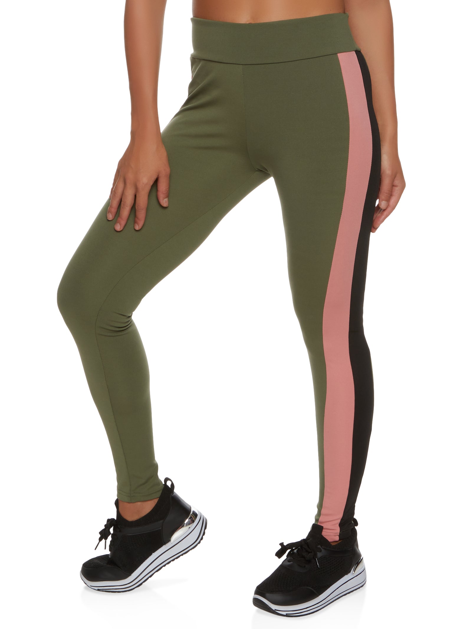 Color Block High Waist Active Leggings