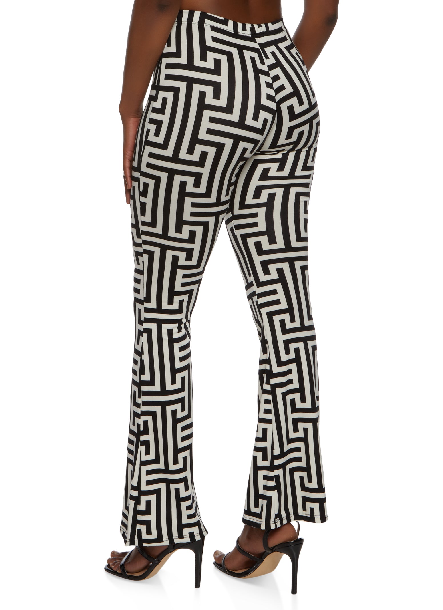 Greek Key Flared Pants