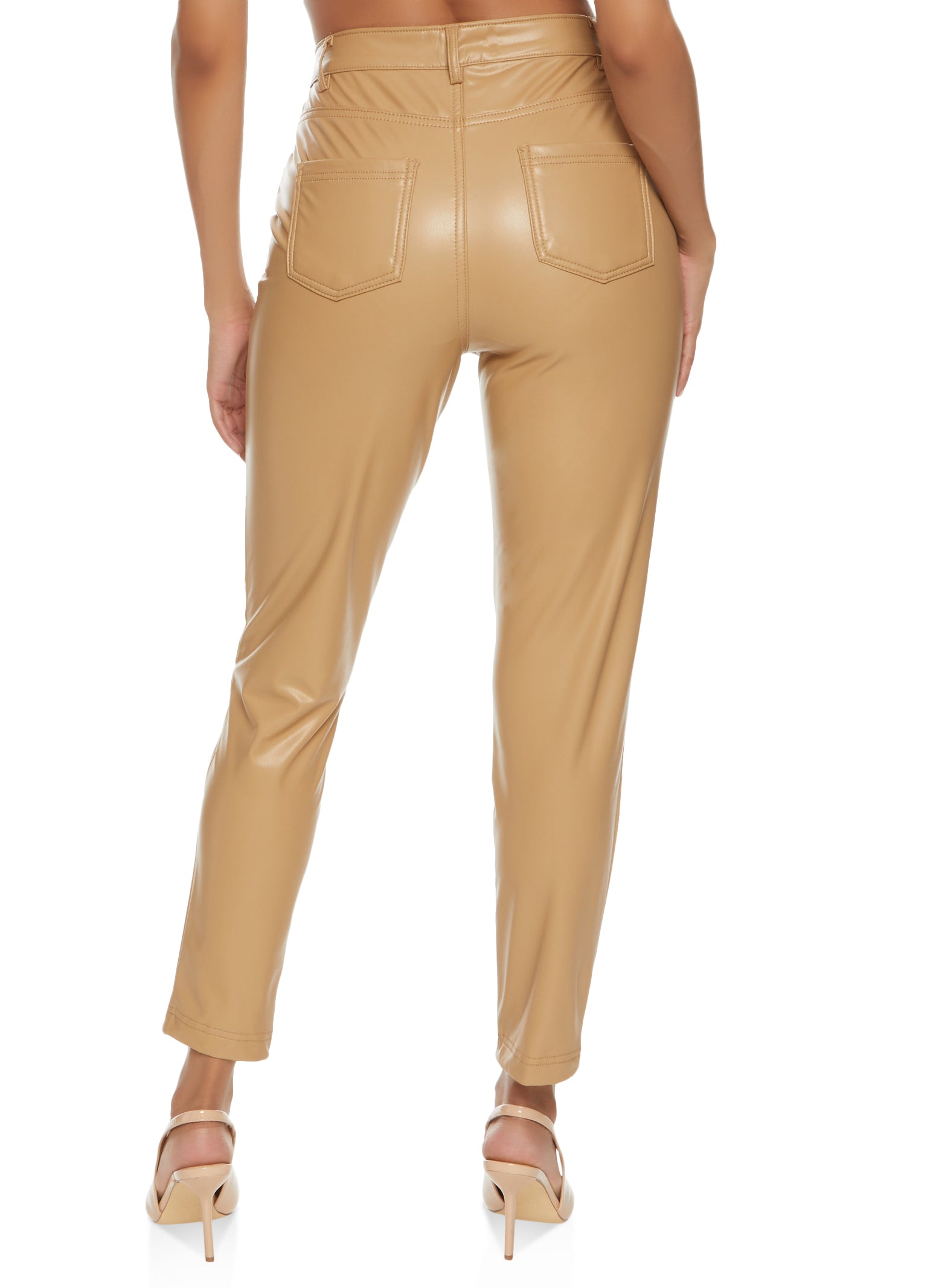 Faux Leather High Waist Skinny Leg Pants