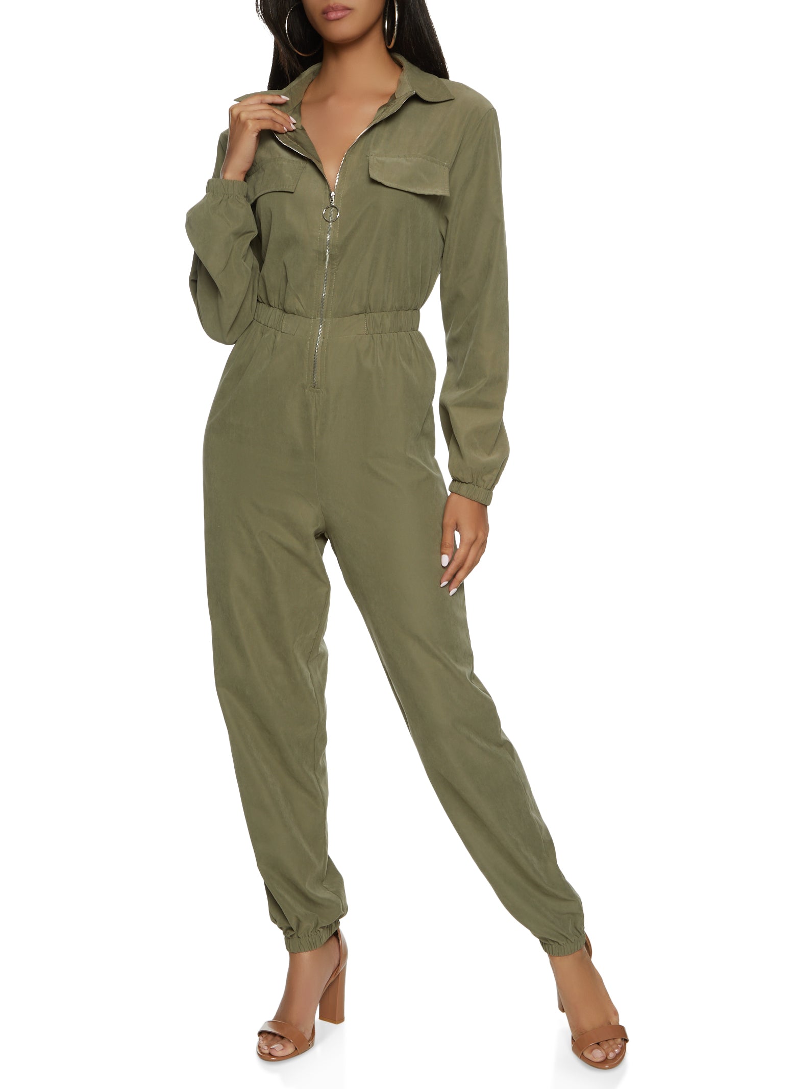 Zip Front Utility Jumpsuit
