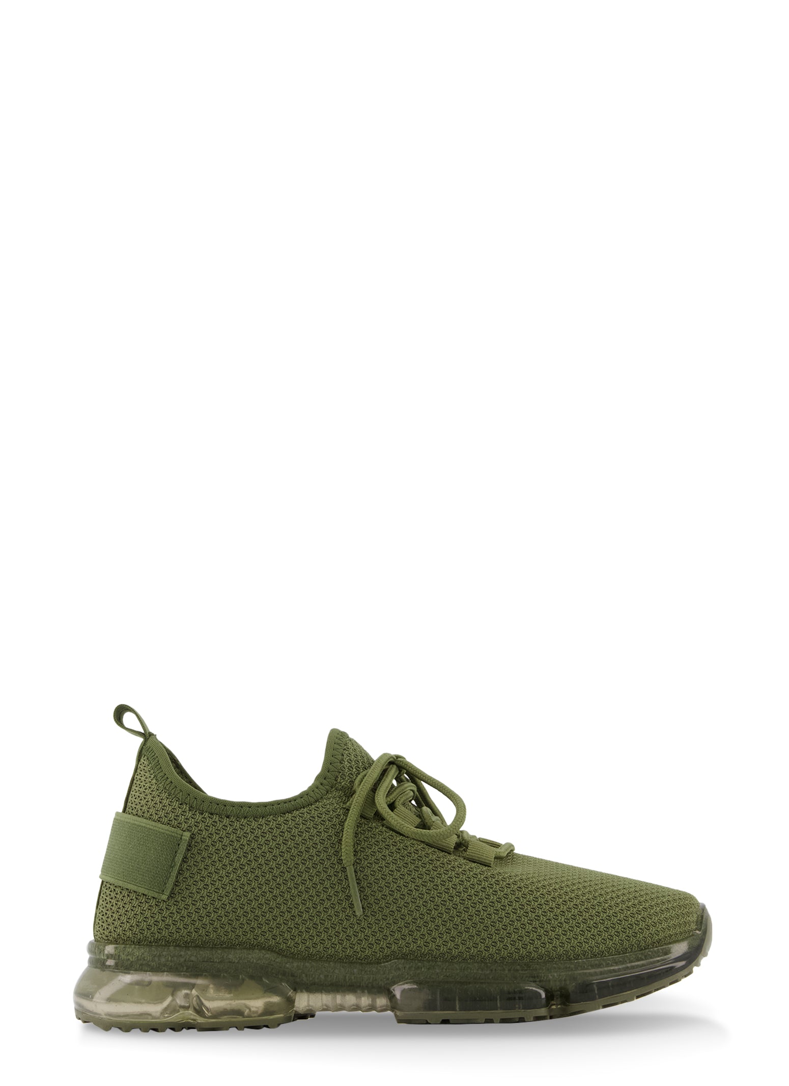 Solid Bubble Sole Lace Up Sneakers