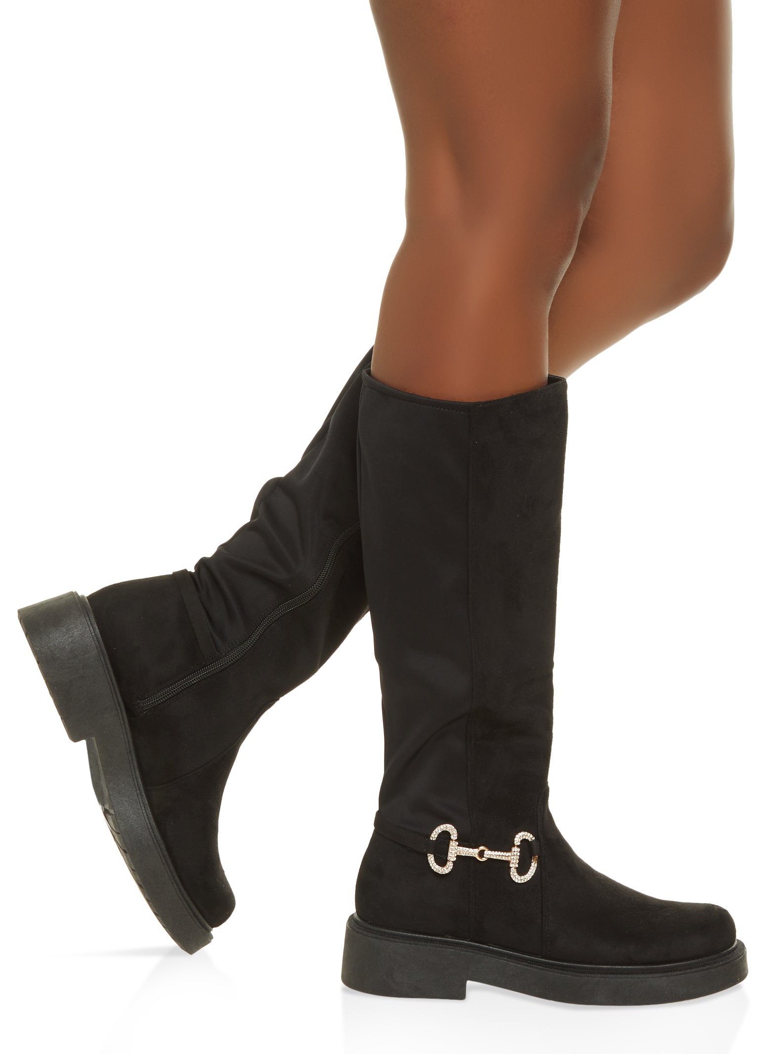 Gucci Black Suede Knee High Boots