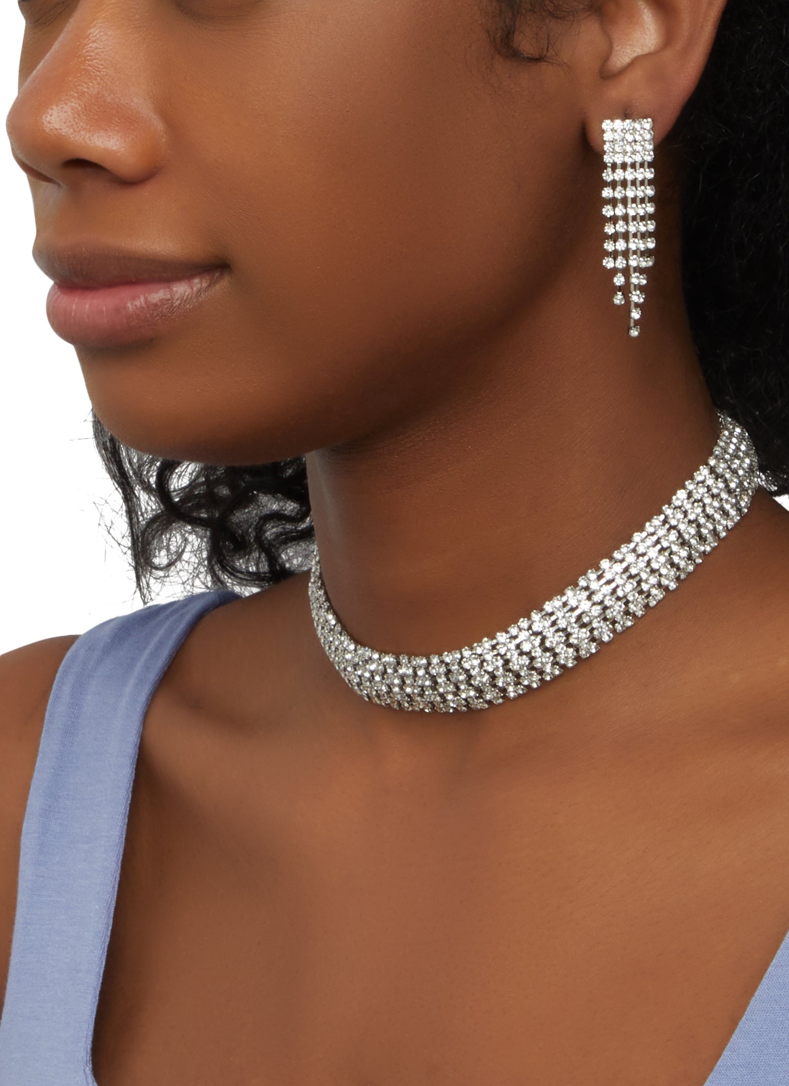 Diamond choker and earring set Clearance