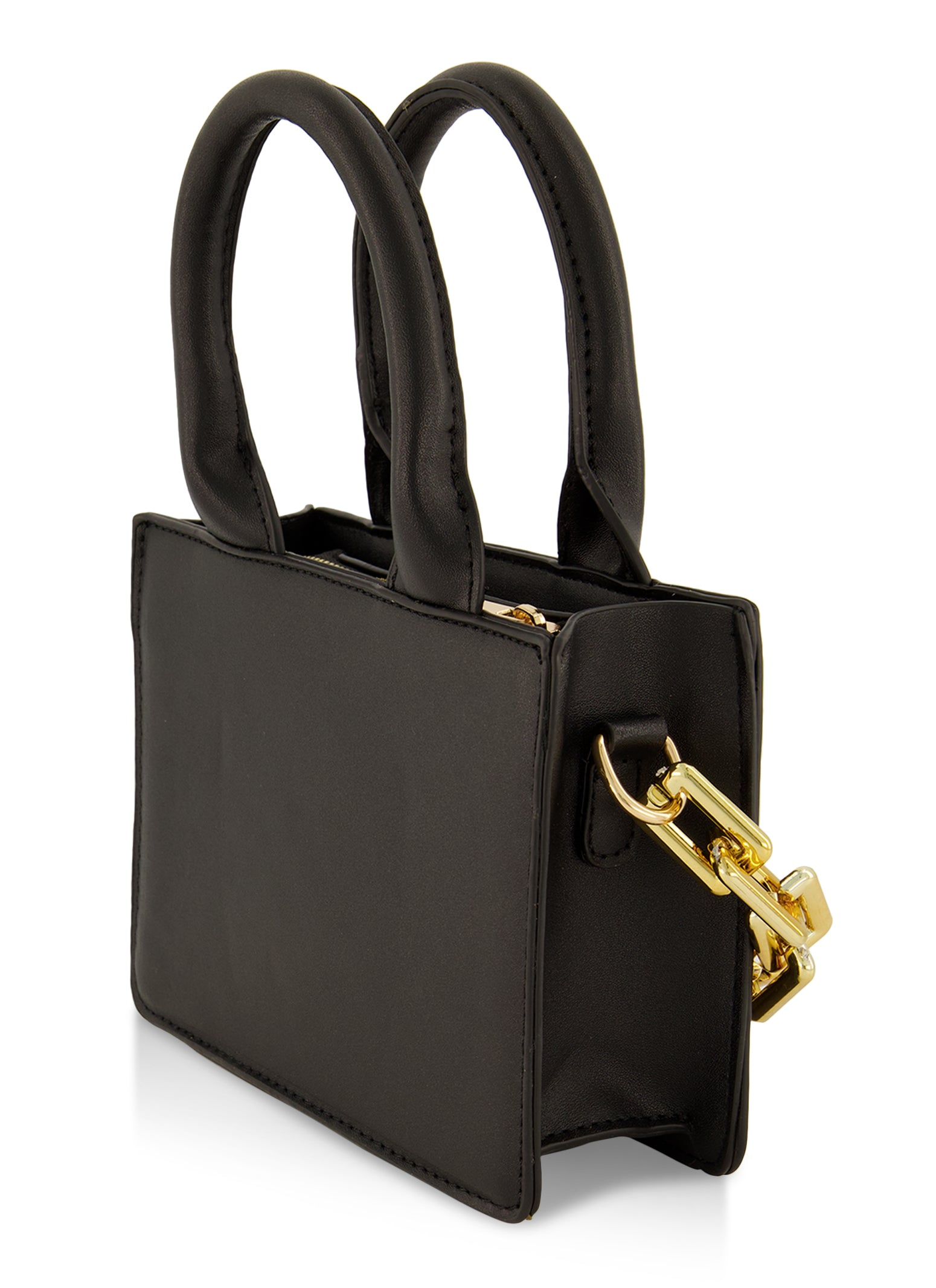 Chain Detail Heart Embossed Crossbody Bag