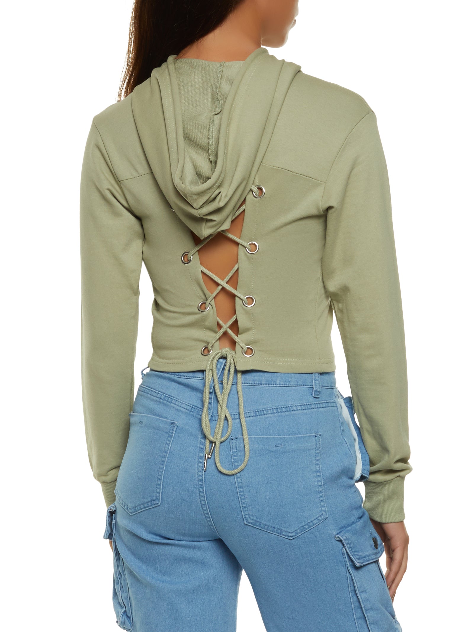 lace-up hoodie