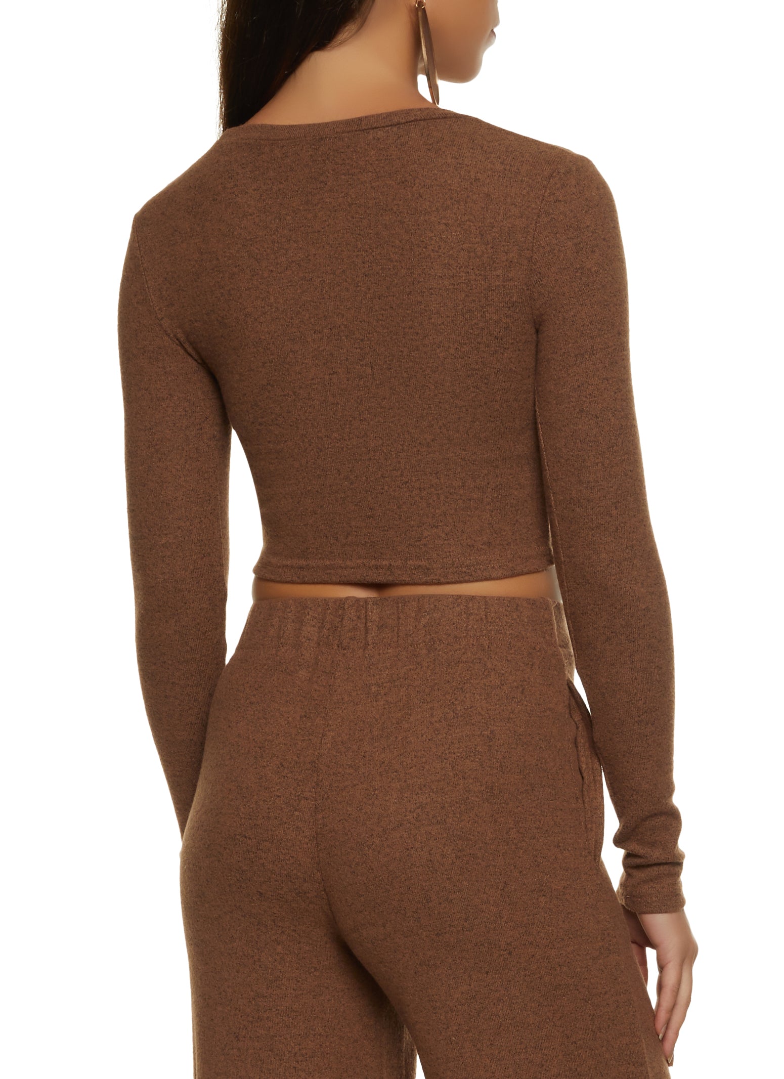 Brushed Crew Neck Long Sleeve Top