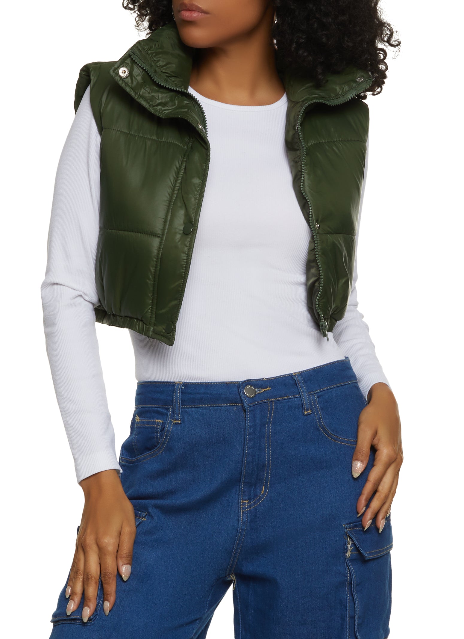 Cropped Puffer Vest