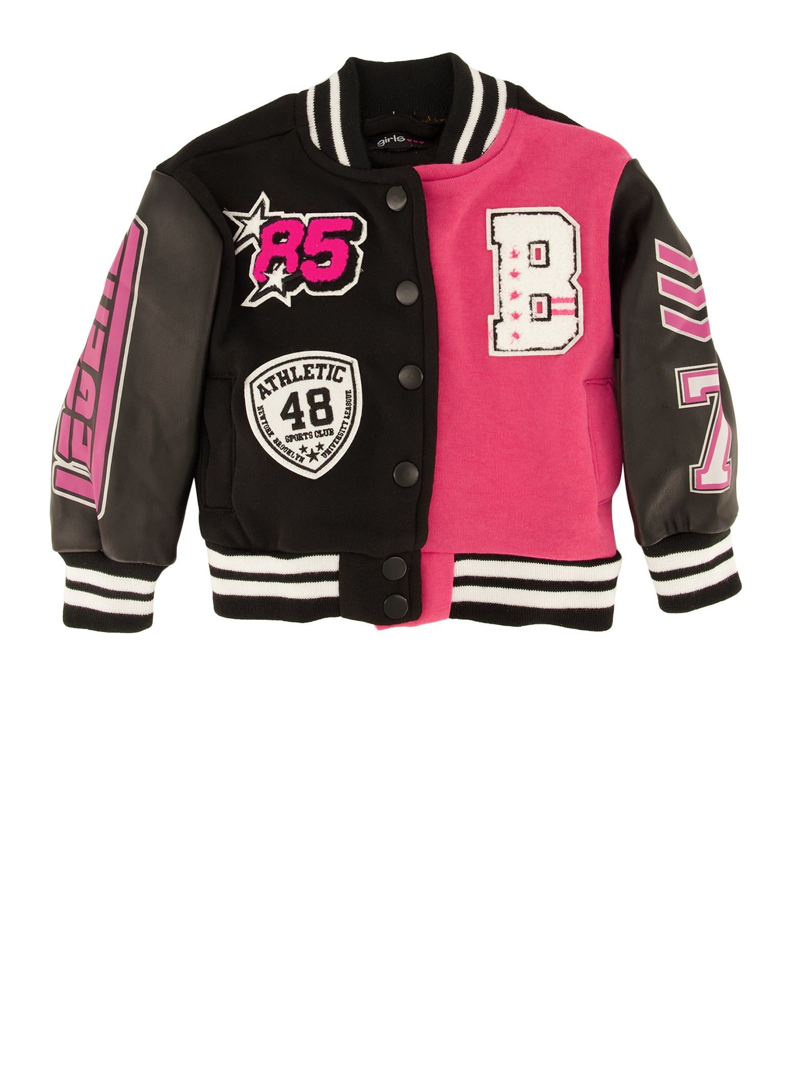 Baby Girls 1224M Chenille Patch Varsity Jacket