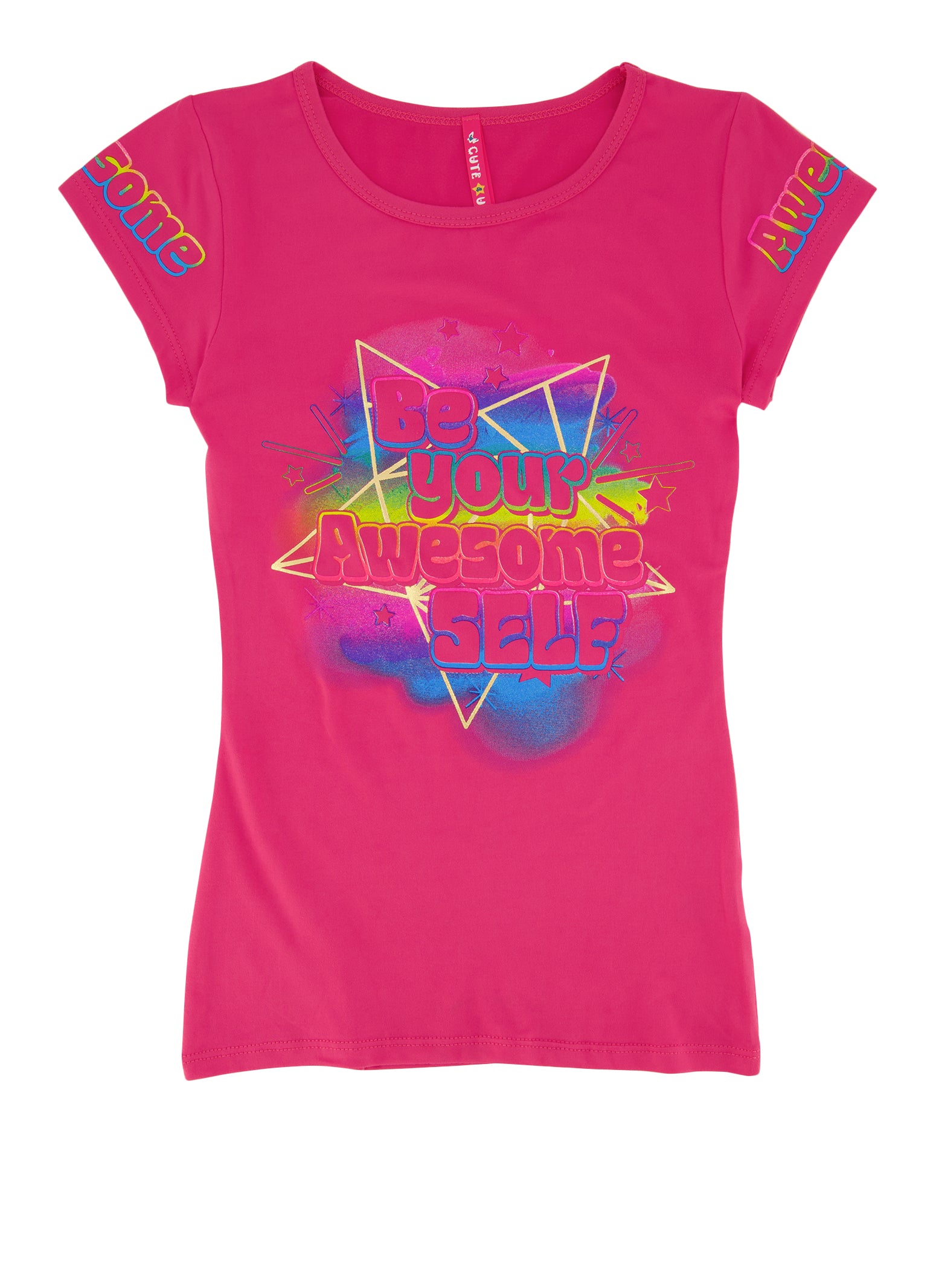 Girls Your Awesome Self Foil Screen Graphic Tee