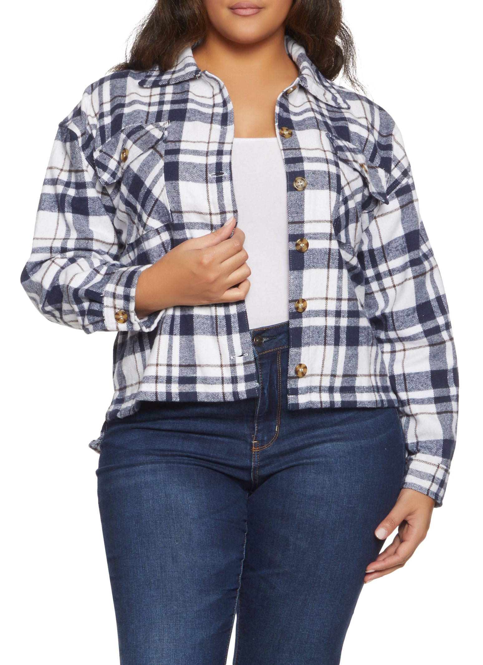 Plus Size Flannel Shirt