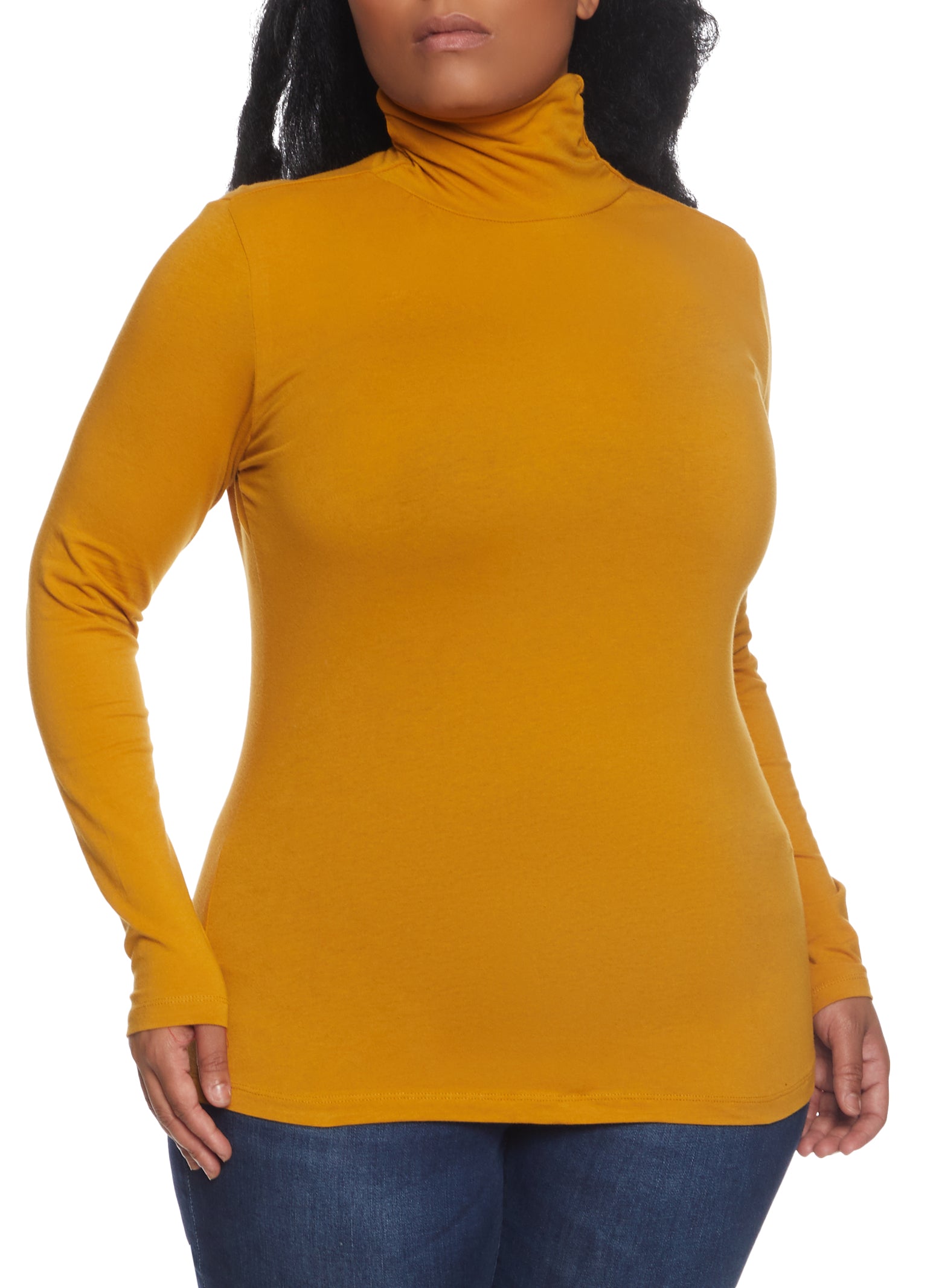 Plus Size Funnel Neck Top