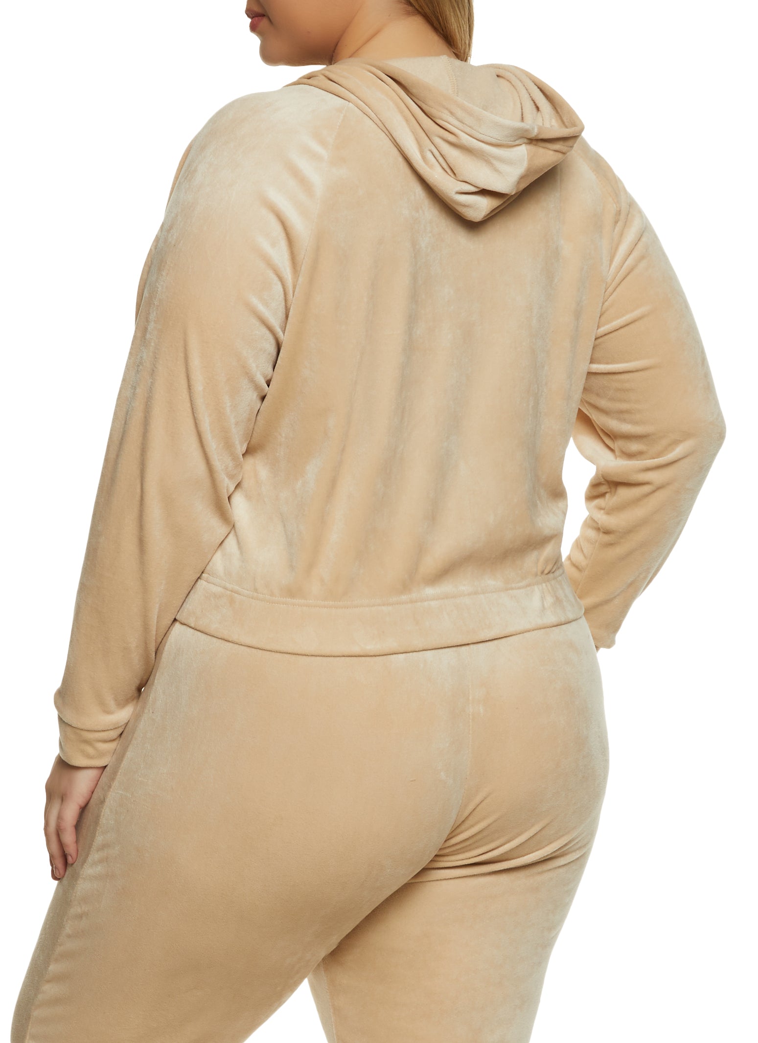 Plus size velour hoodie Clearance