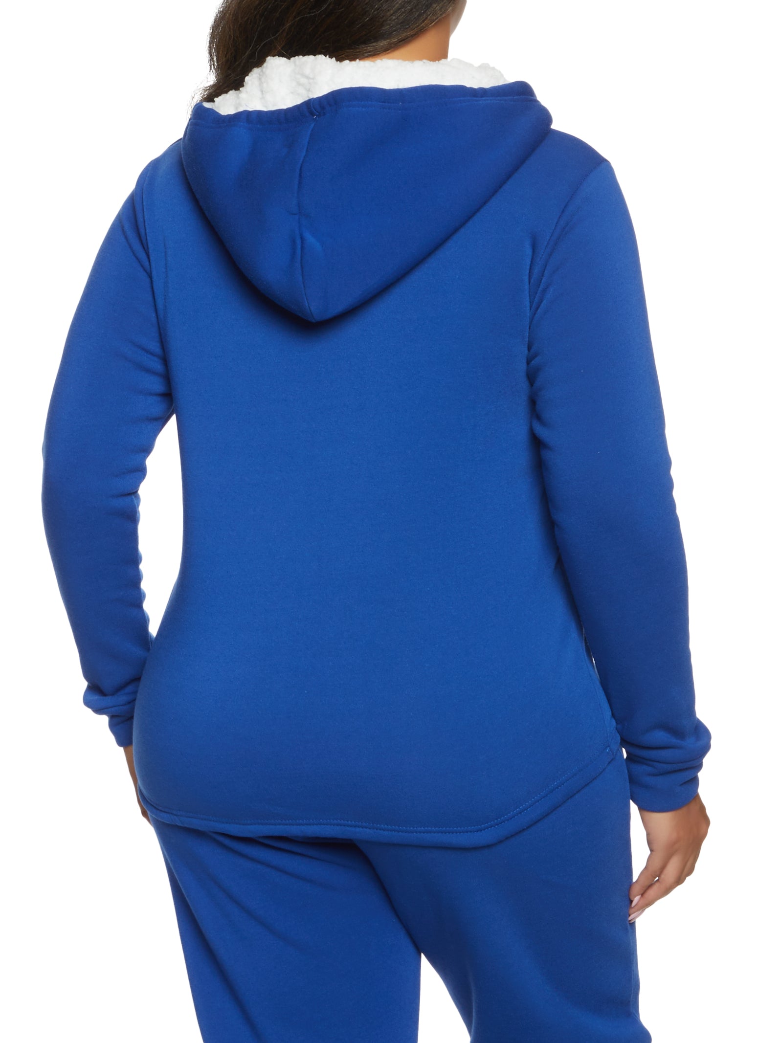 Plus Size Sherpa Lined Half Zip Hoodie