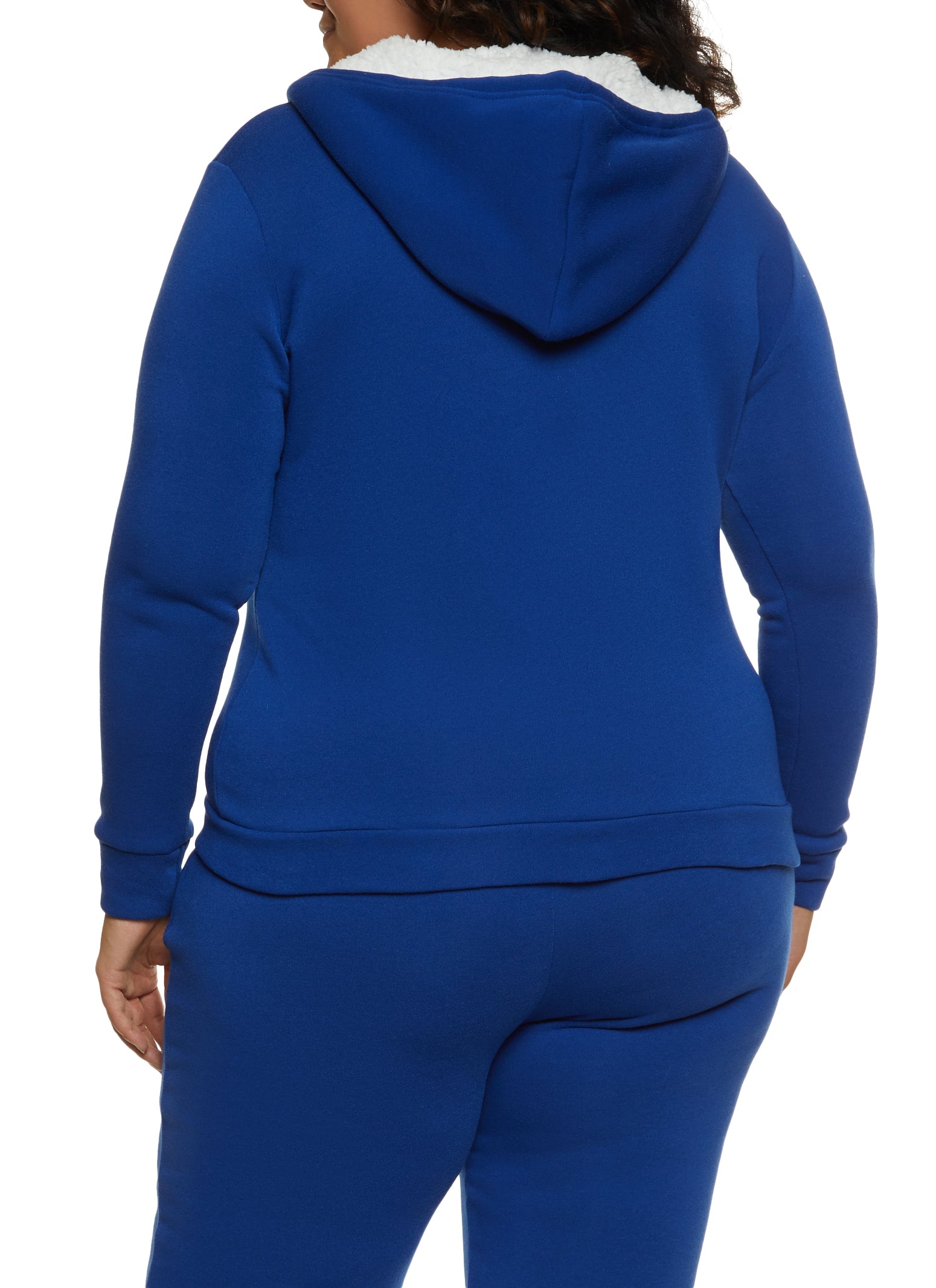 Plus Size Zip Up Sherpa Hoodie