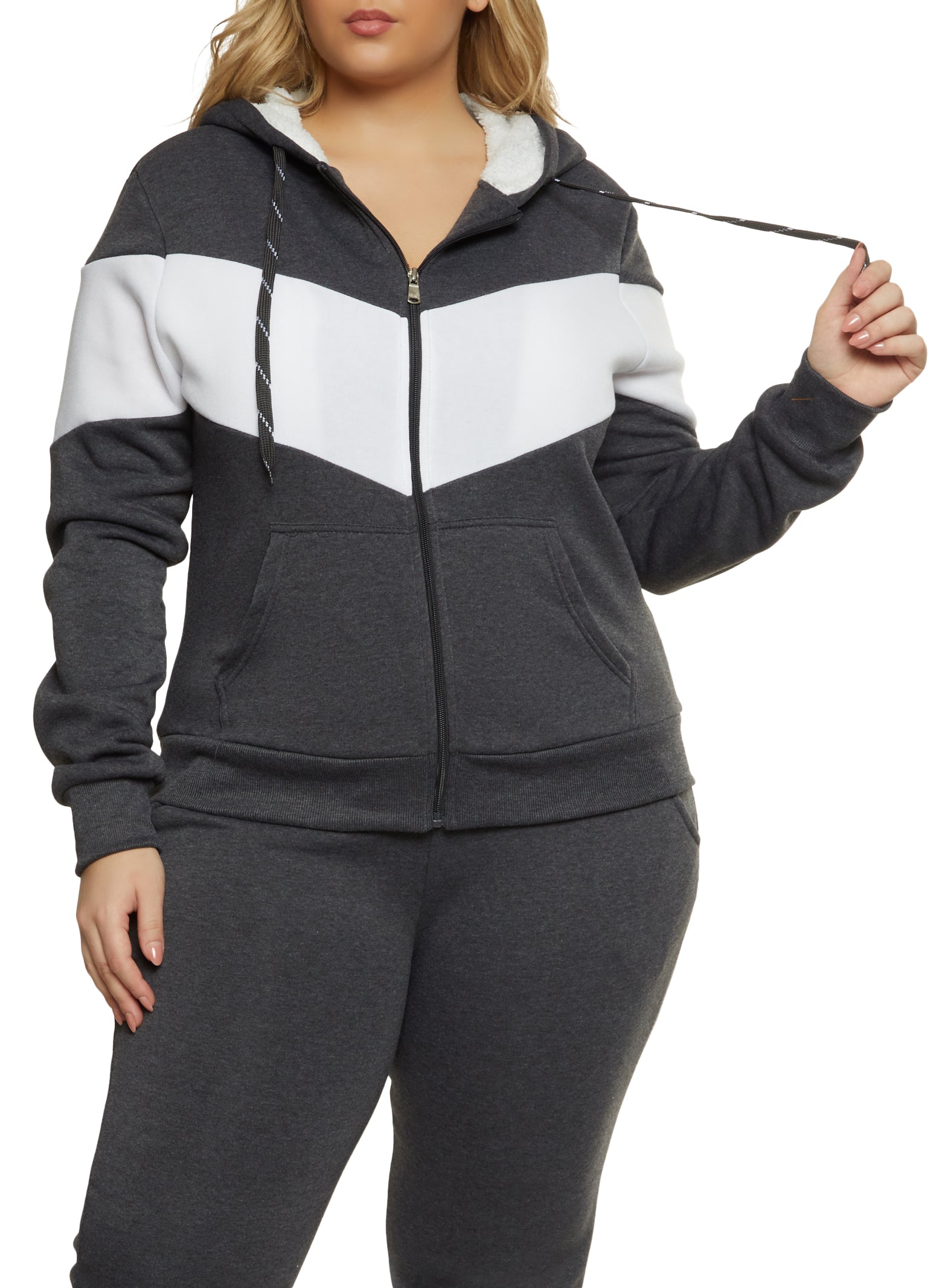 Oversized zip up hoodie plus size Clearance