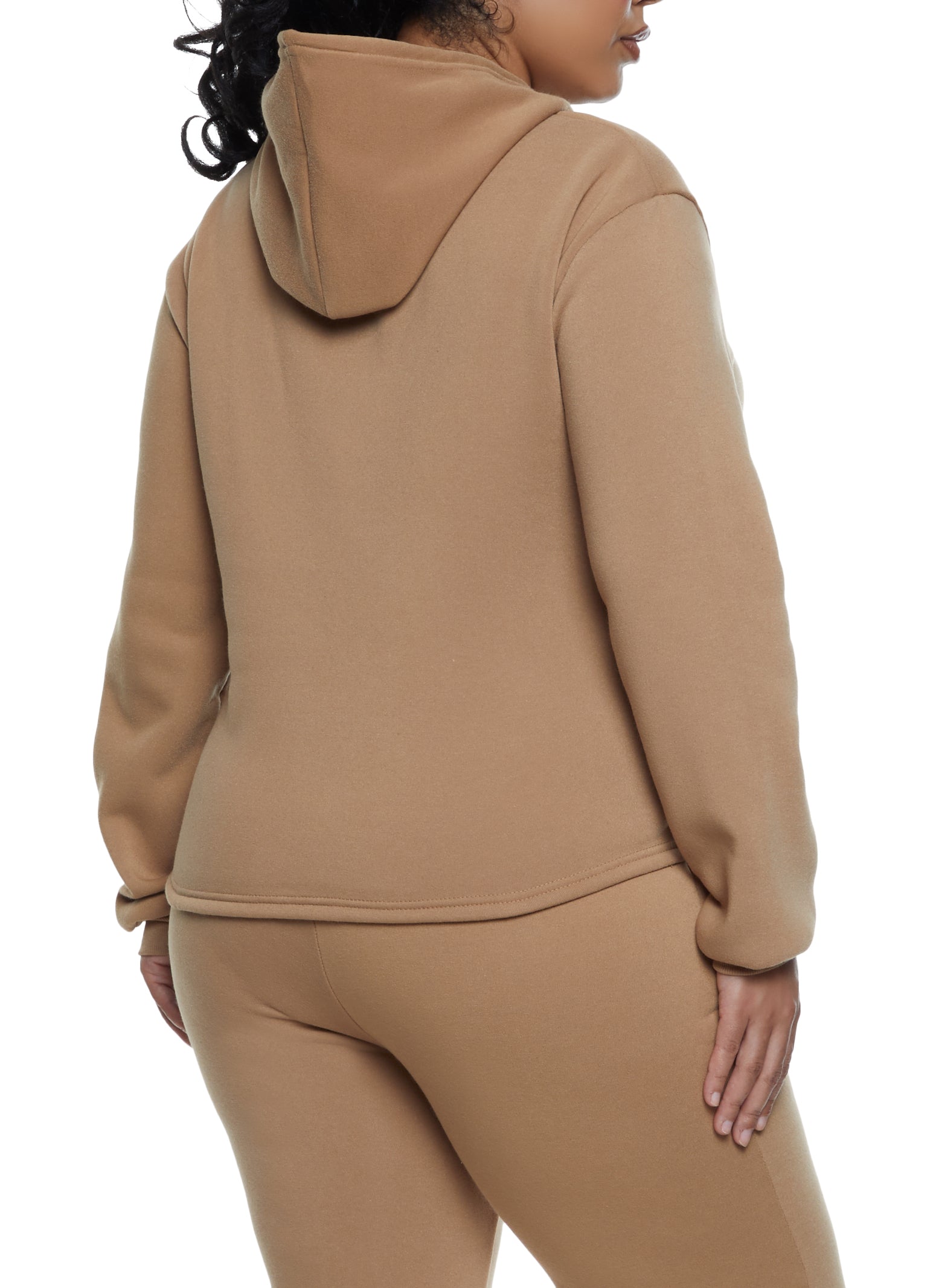 Plus size fleece lined hoodie Outlet