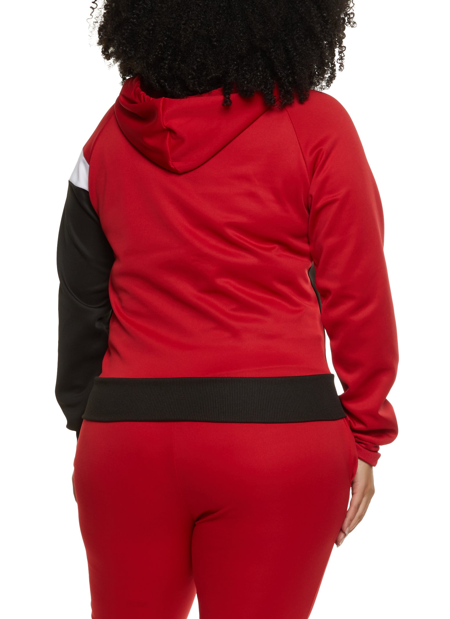 Plus size color block hoodie Clearance